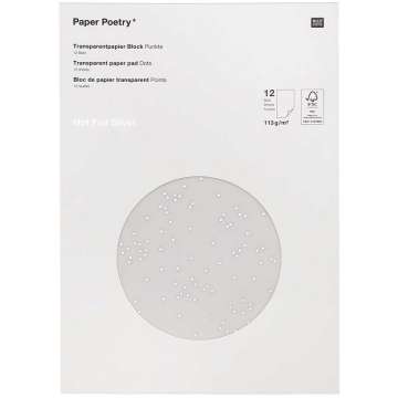 Rico Transparent Papier, Punkte, silber mix
