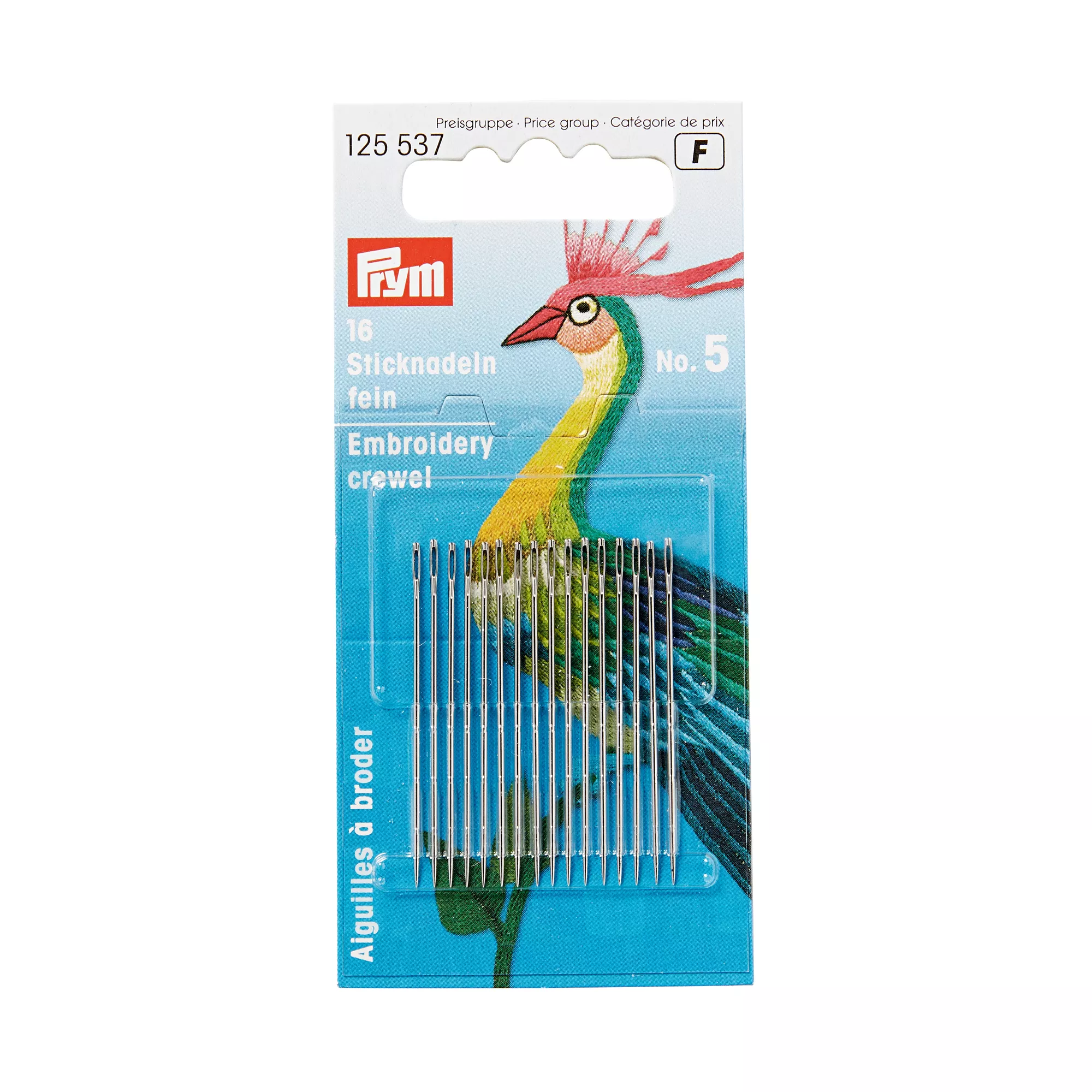 Prym Crewelnadeln Nr. 5, silber