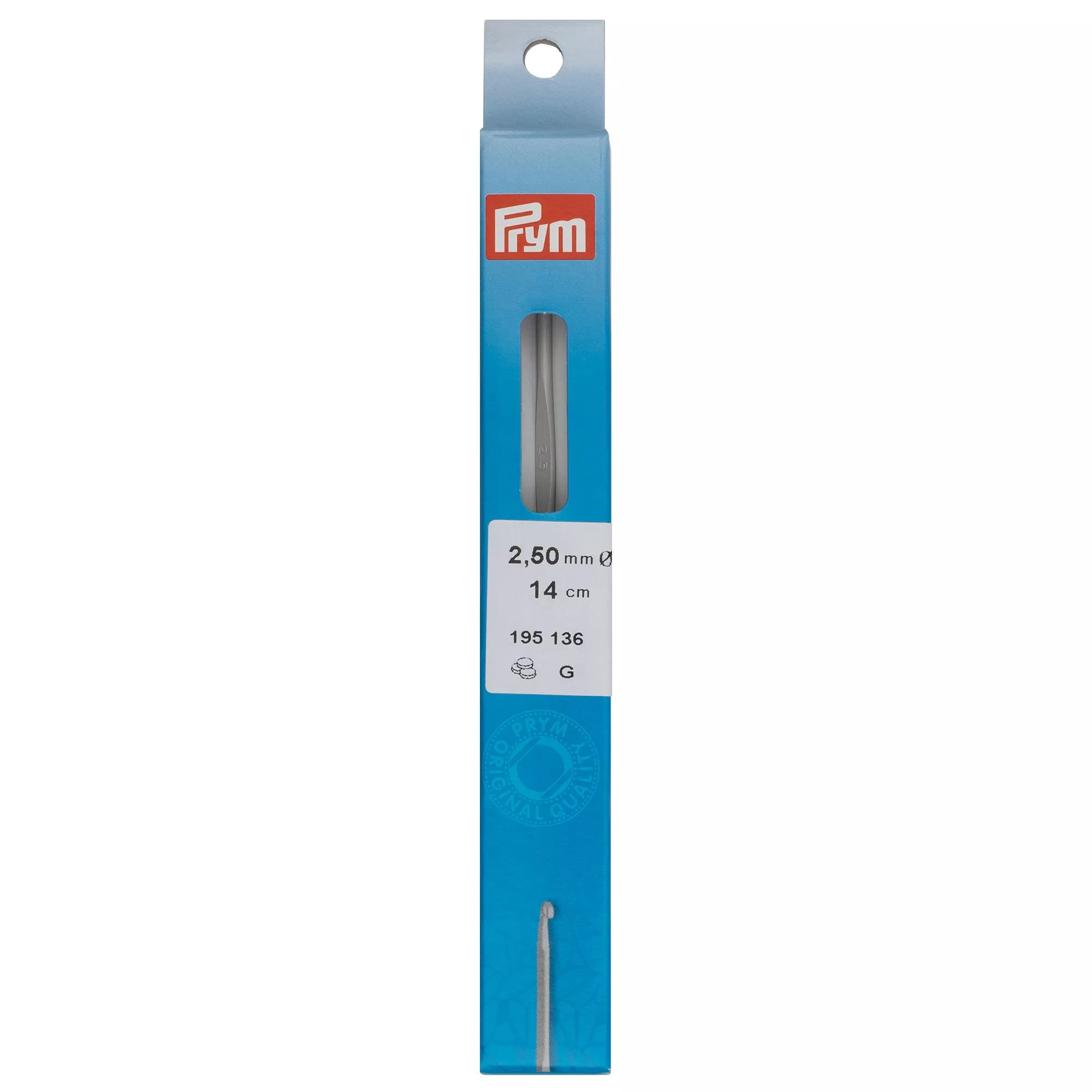 Prym Häkelnadel ohne Griff, grau