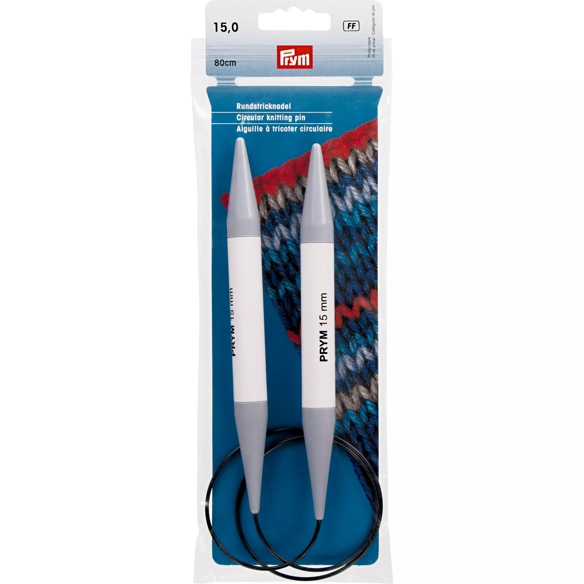 Prym Rundstricknadel Kunststoff, weiss/blau