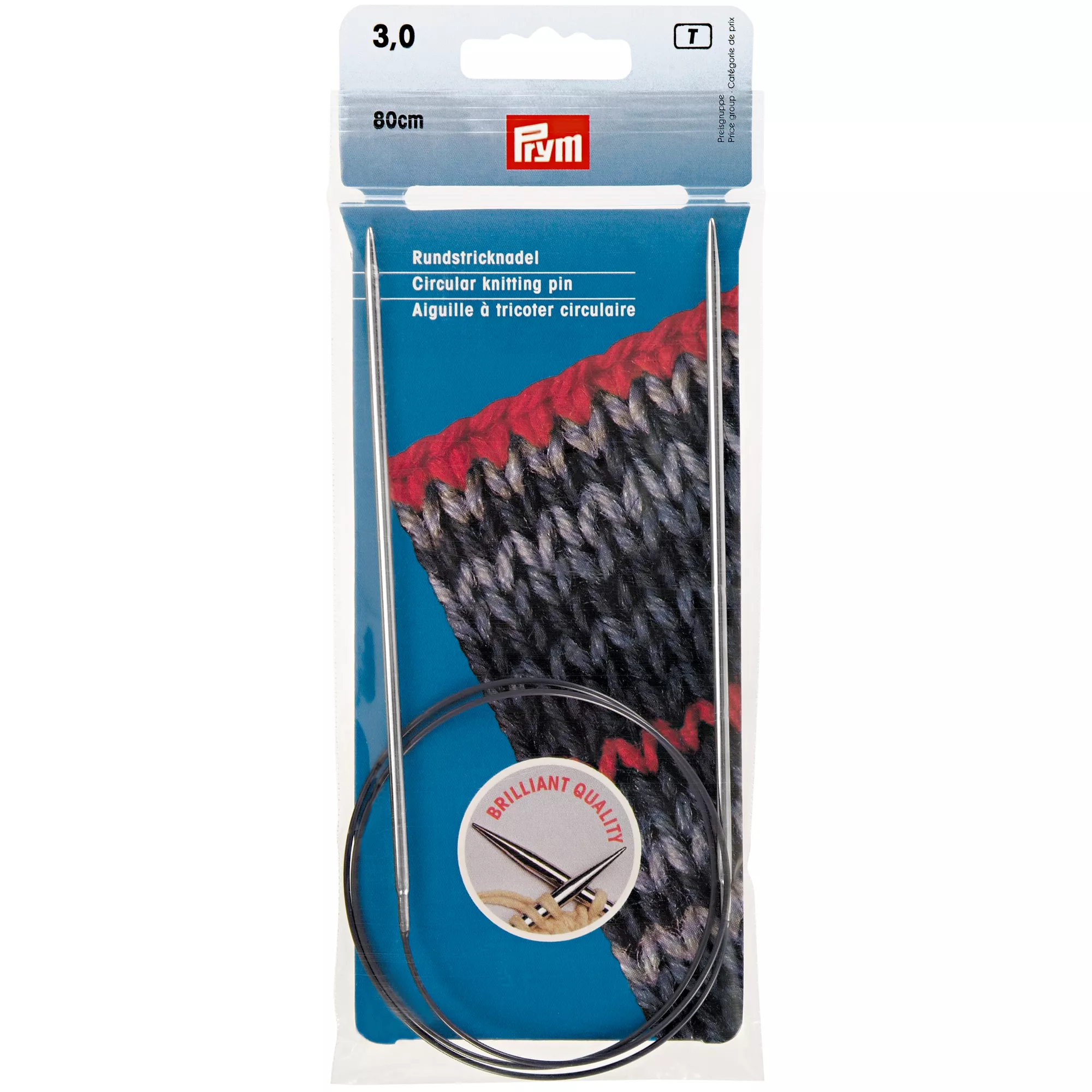 Prym Rundstricknadel Messing, silber