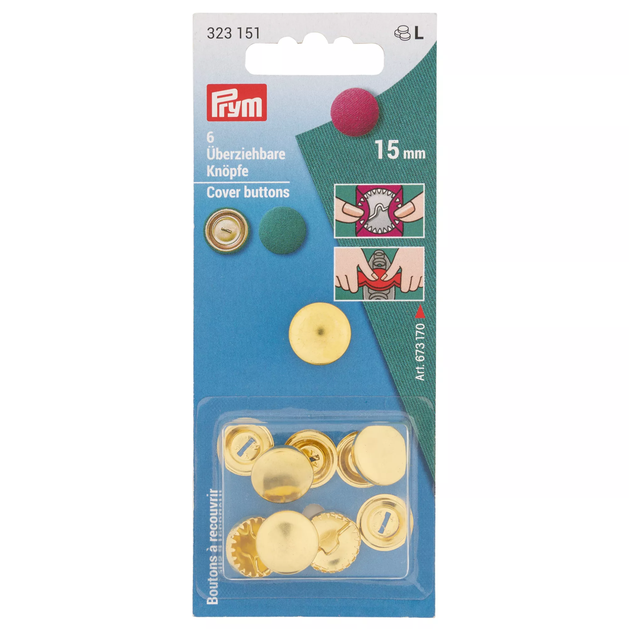 Prym Knopf Überziehbar, ohne Werkzeug
