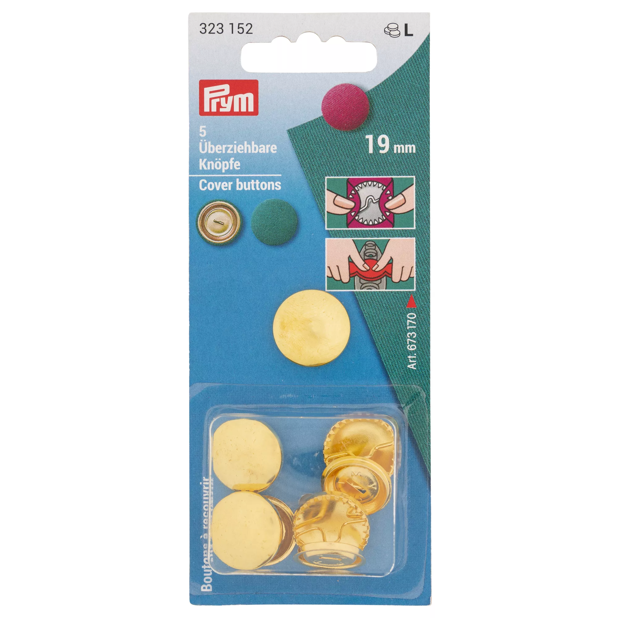 Prym Knopf überziehbar, ohne Werkzeug