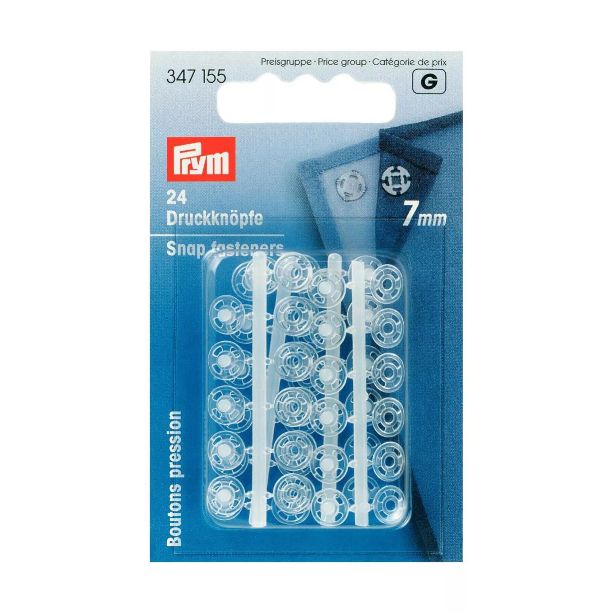 Prym Annähdruckknopf, transparent
