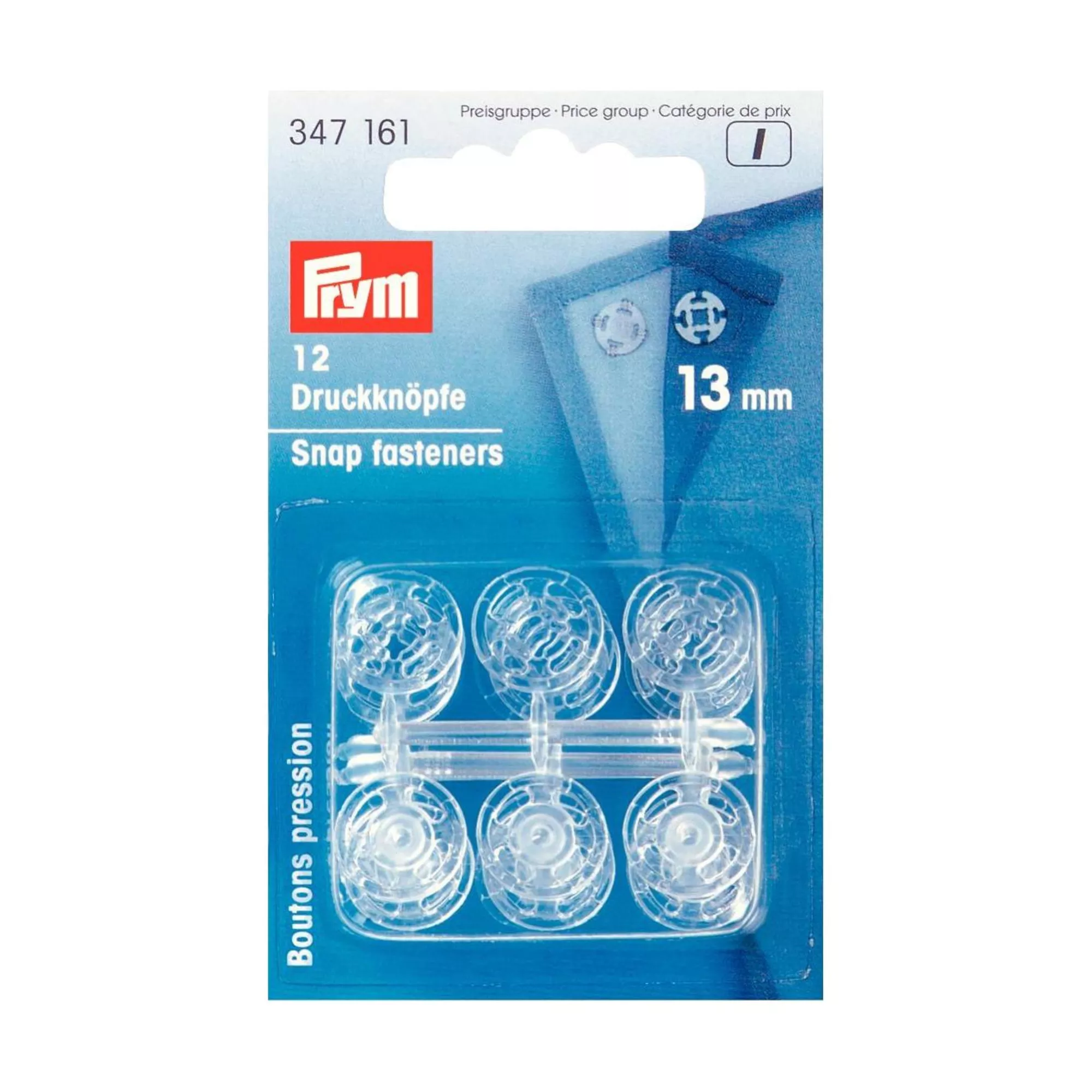 Prym Annähdruckknopf, transparent