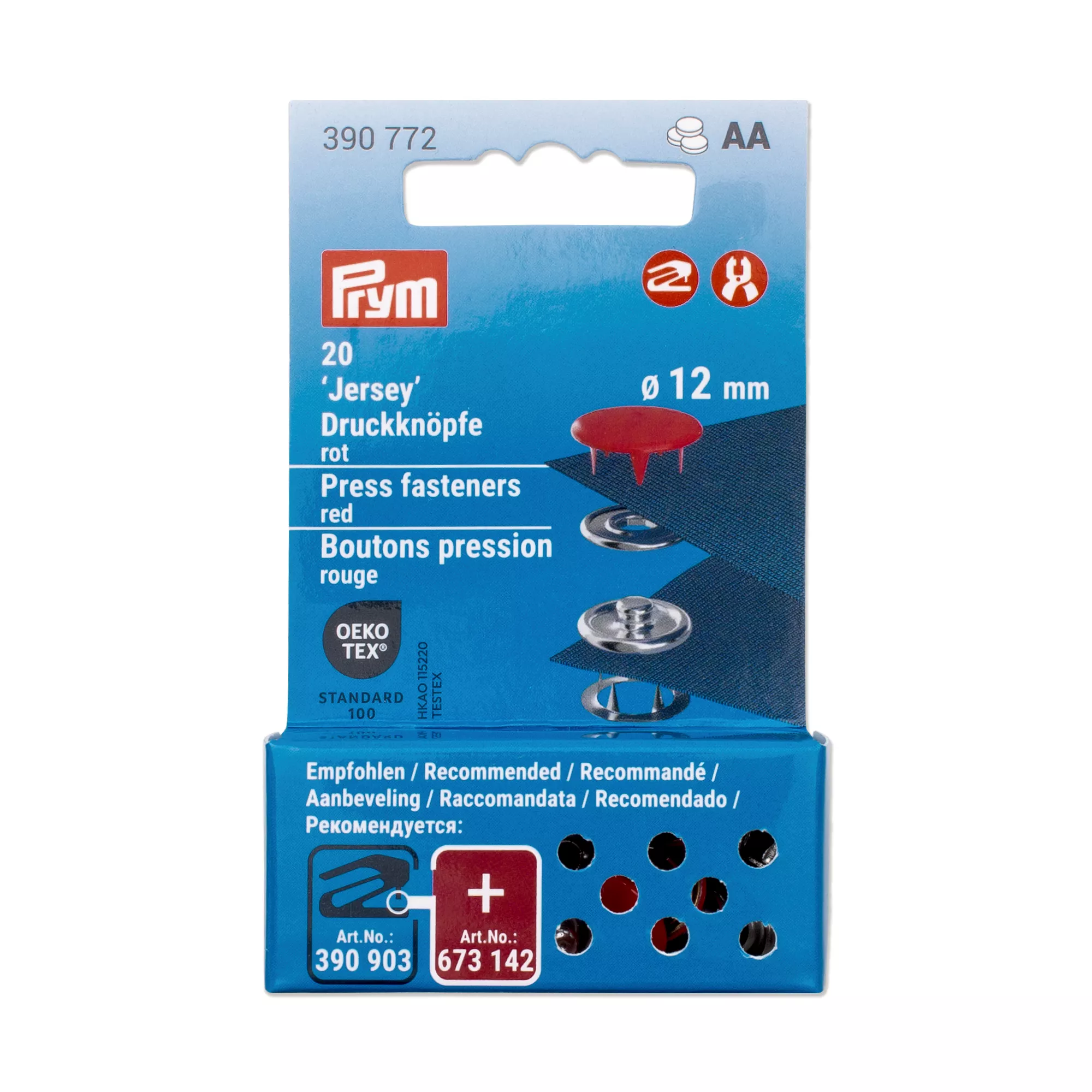 Prym Druckknöpfe Jersey, rot