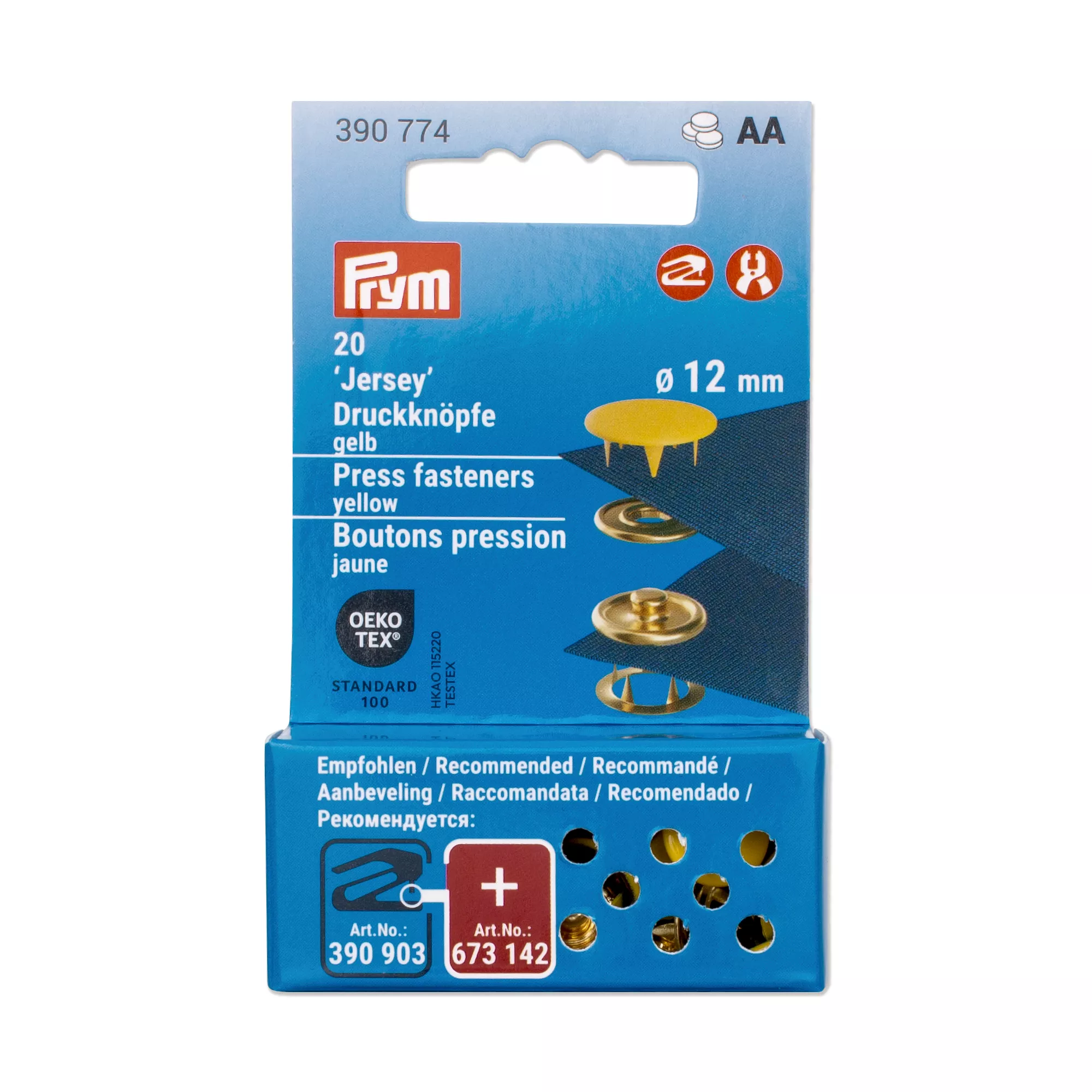 Prym Druckknöpfe Jersey, gelb