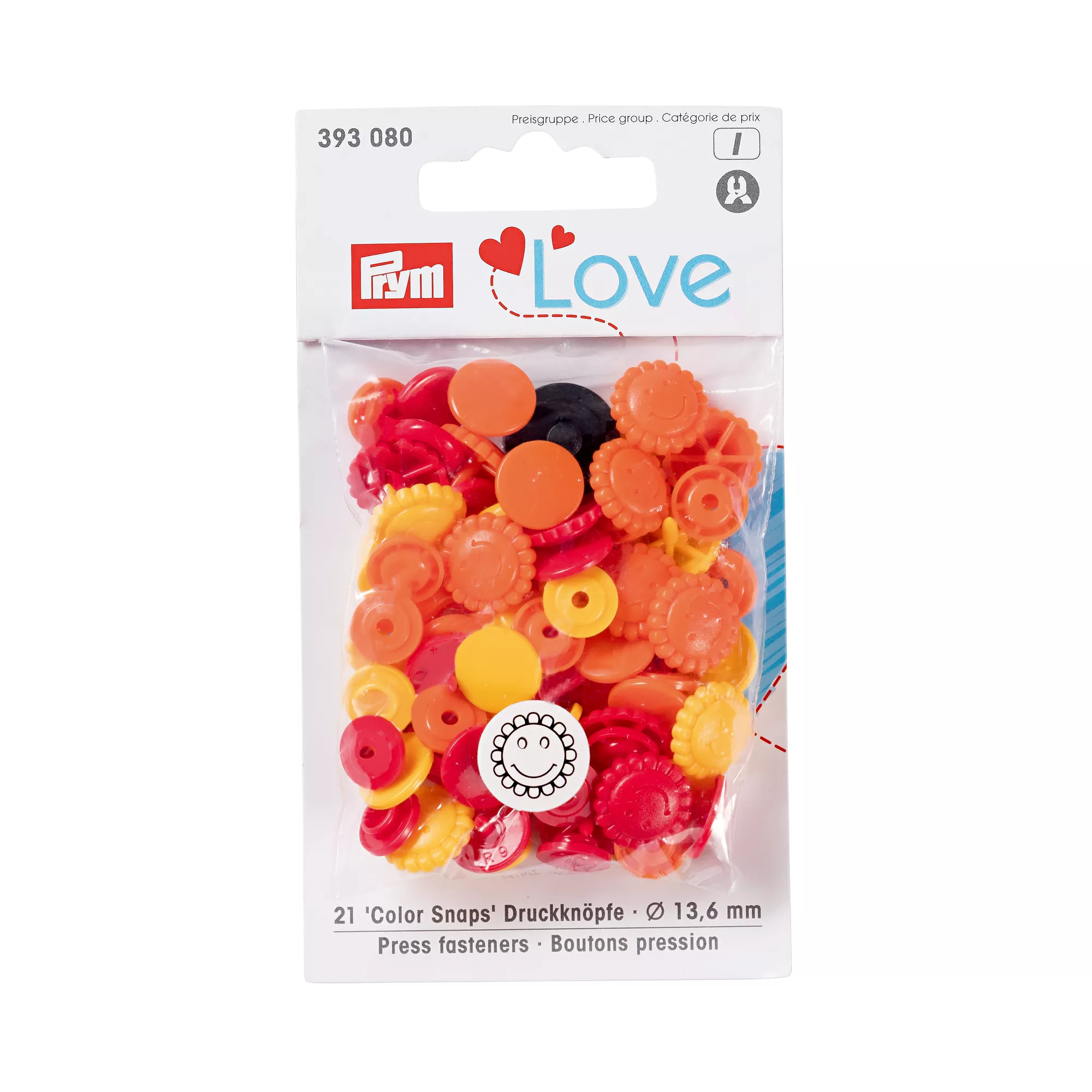 Prym Love Druckknopf Color Snaps Blume, gelb & rot
