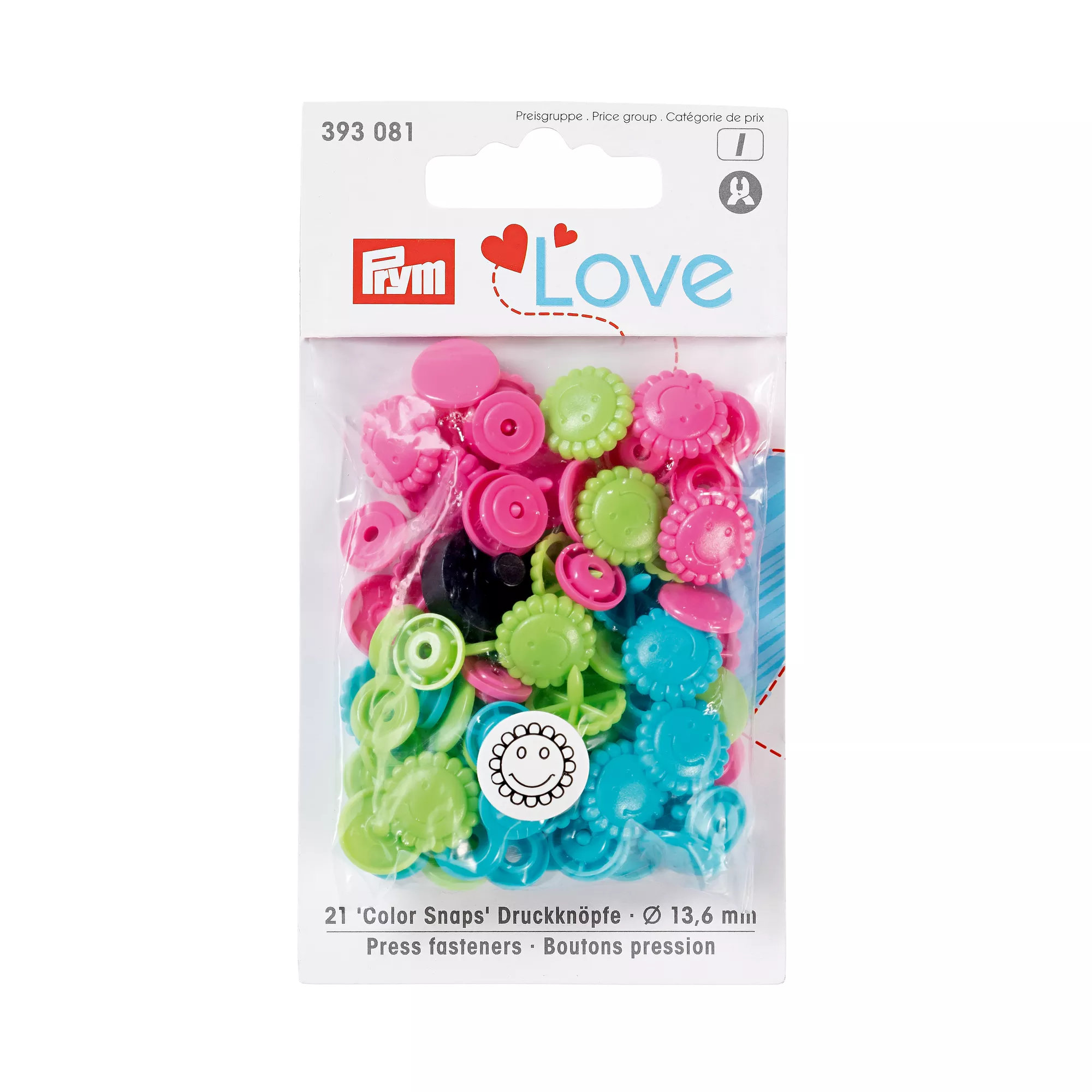 Prym Love Druckknopf Color Snaps Blume, bunt