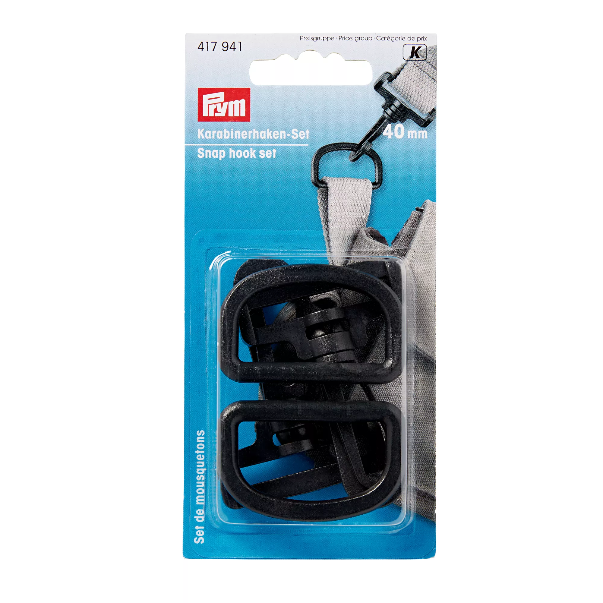 Prym Karabinerhaken Set, schwarz