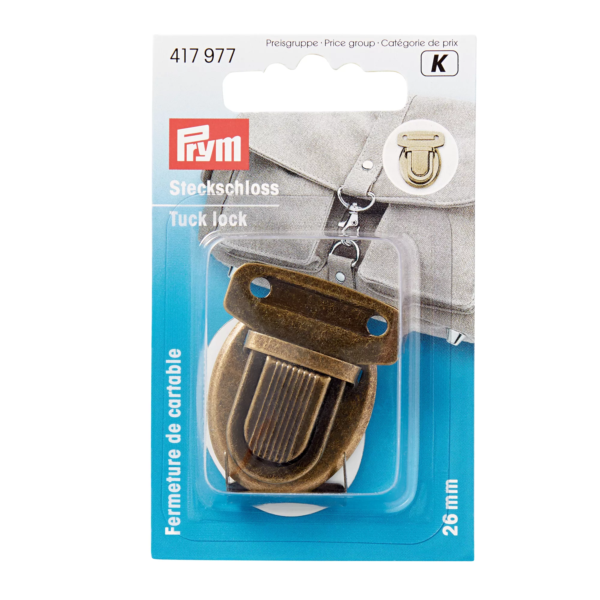 Prym Steckschloss, altmessing