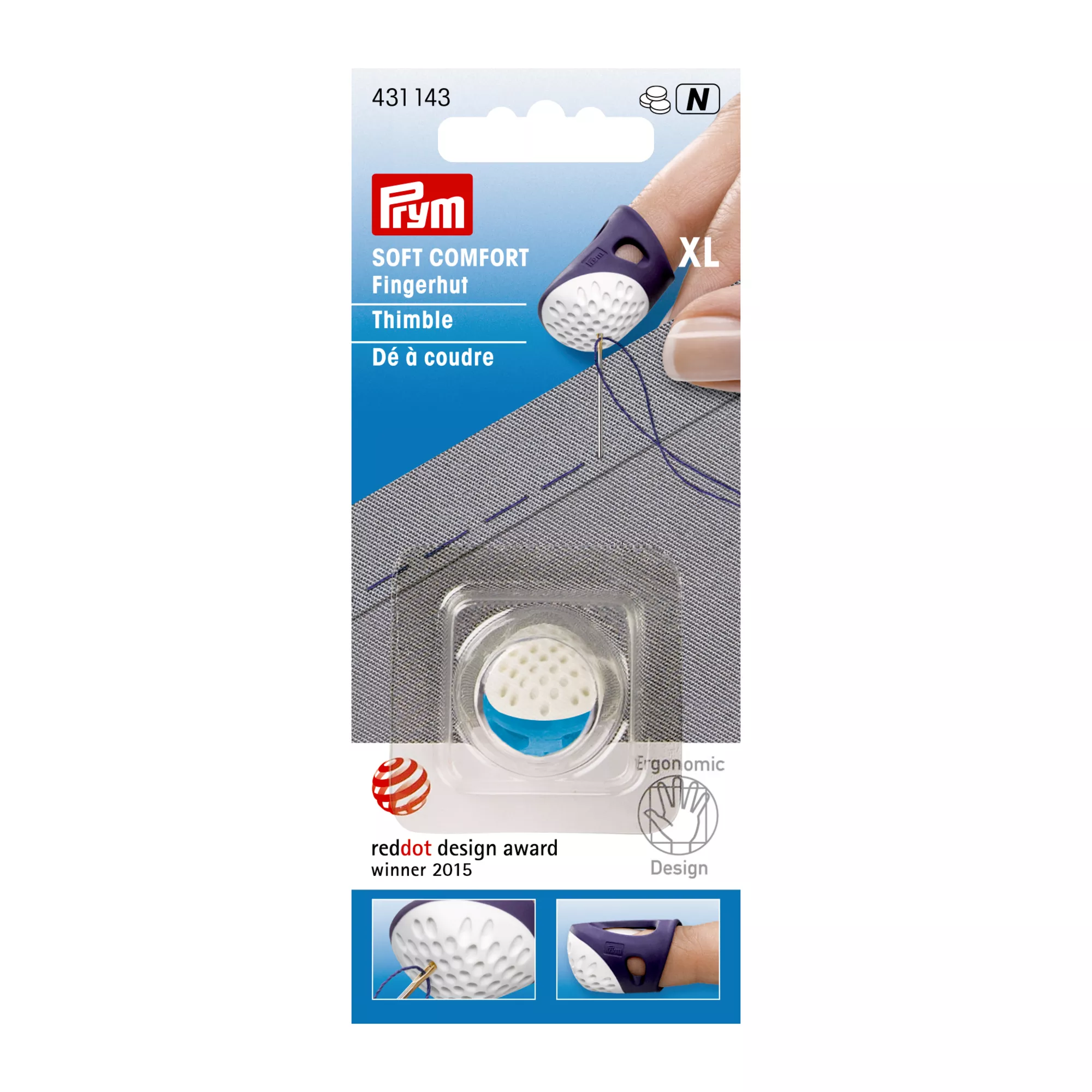 Prym ergonomics Fingerhut blau