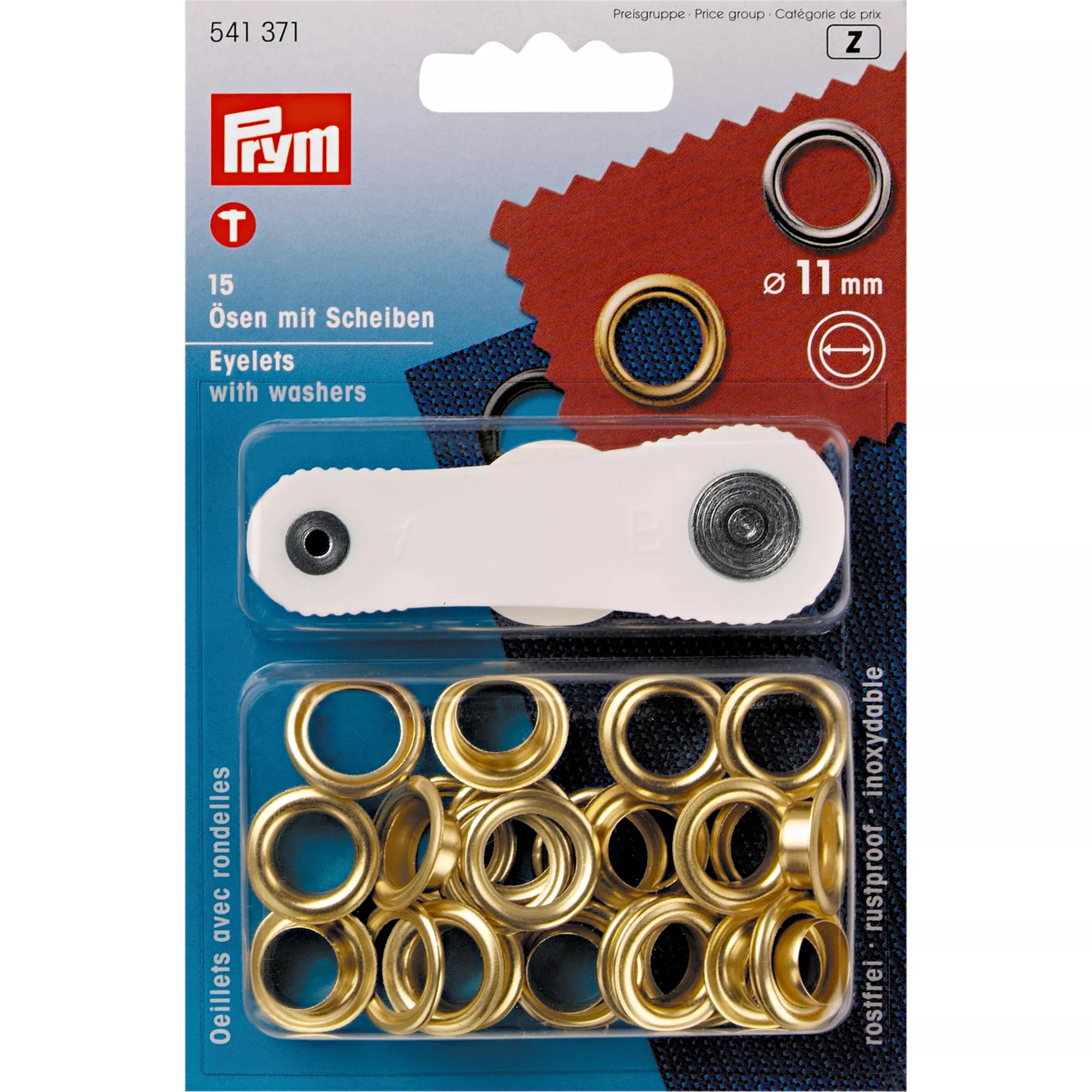 Prym Ösen + Scheiben, gold