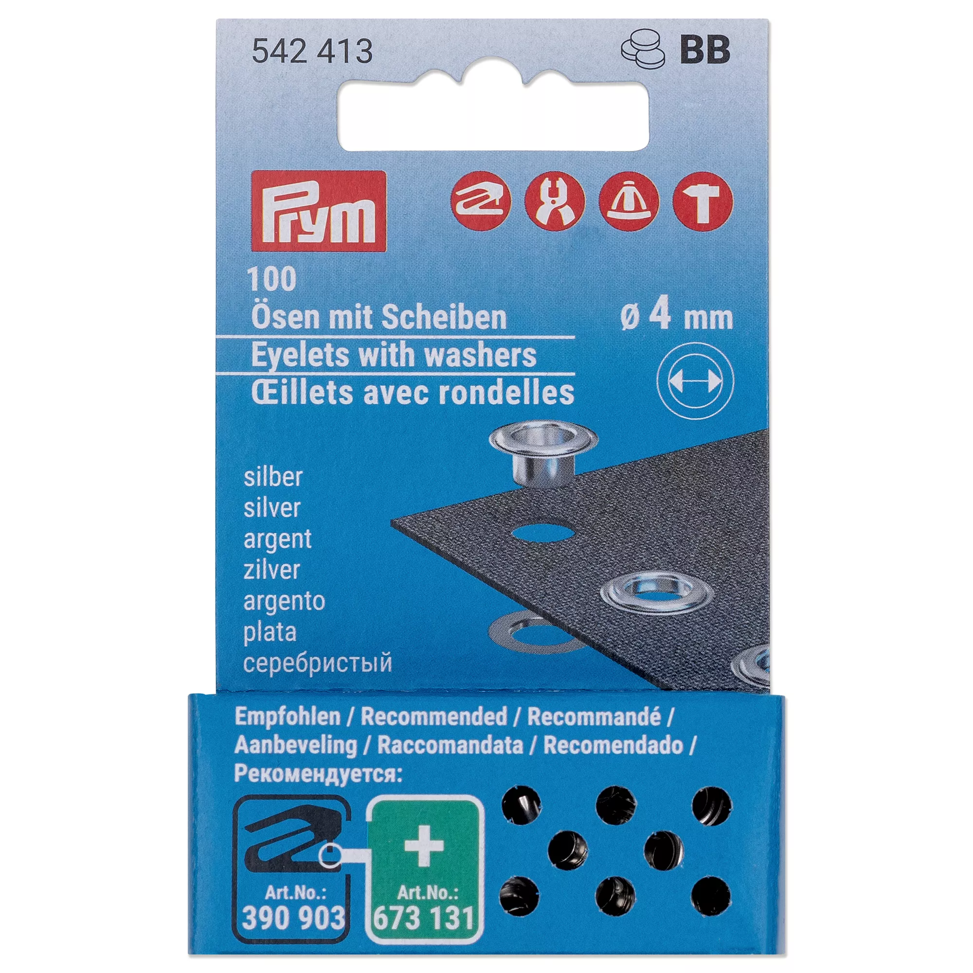 Prym Ösen+S MS zum Nachfüllen, silberfarbig