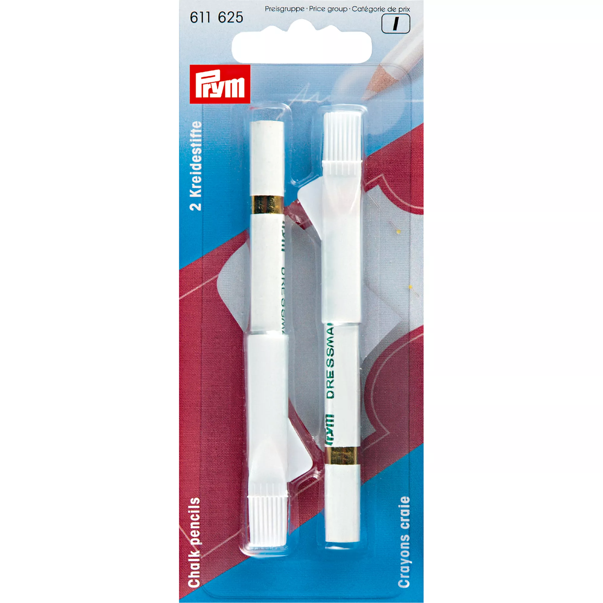 Prym Kreidestifte + Bürste, weiss