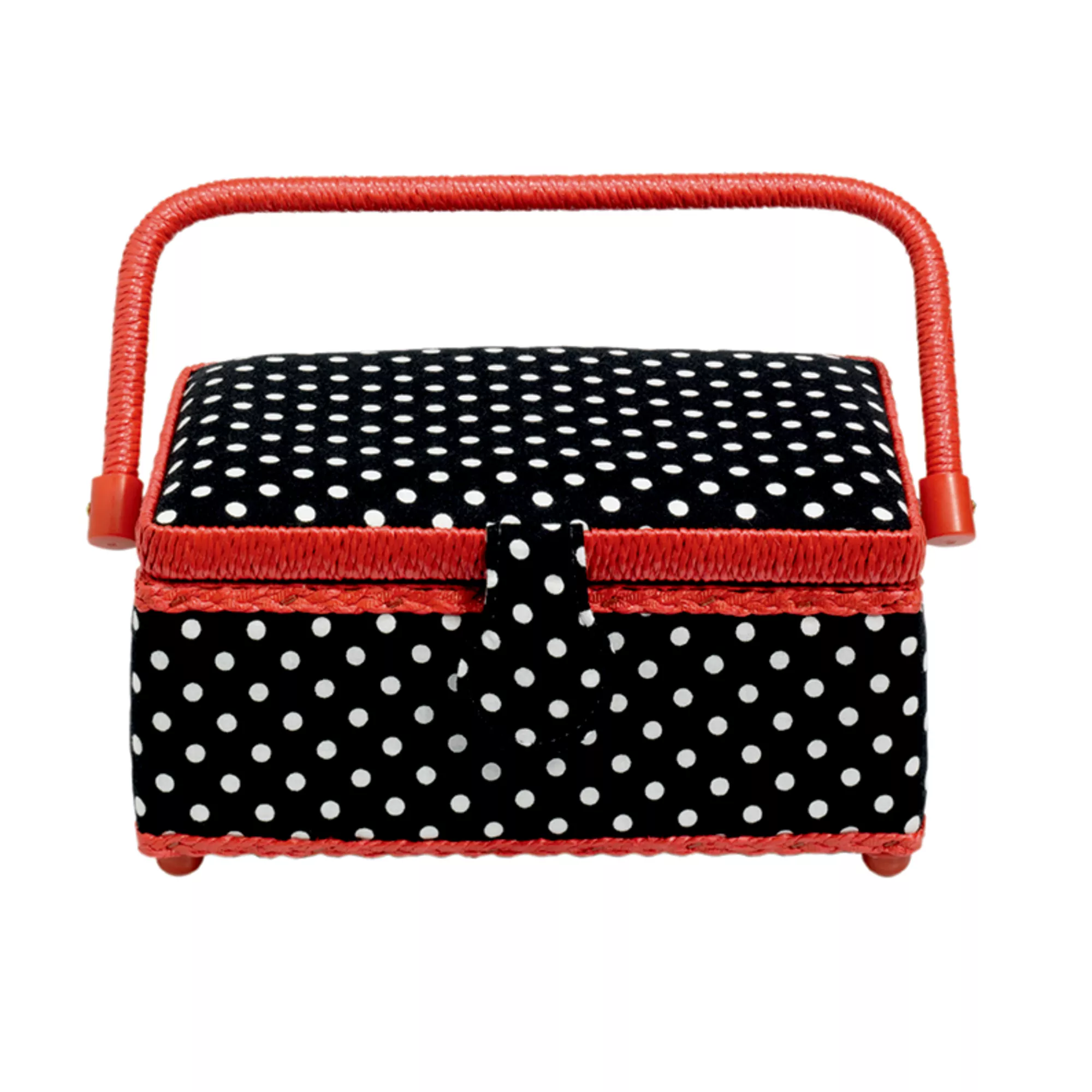 Prym Nähkorb Polka Dots, weiss/schwarz