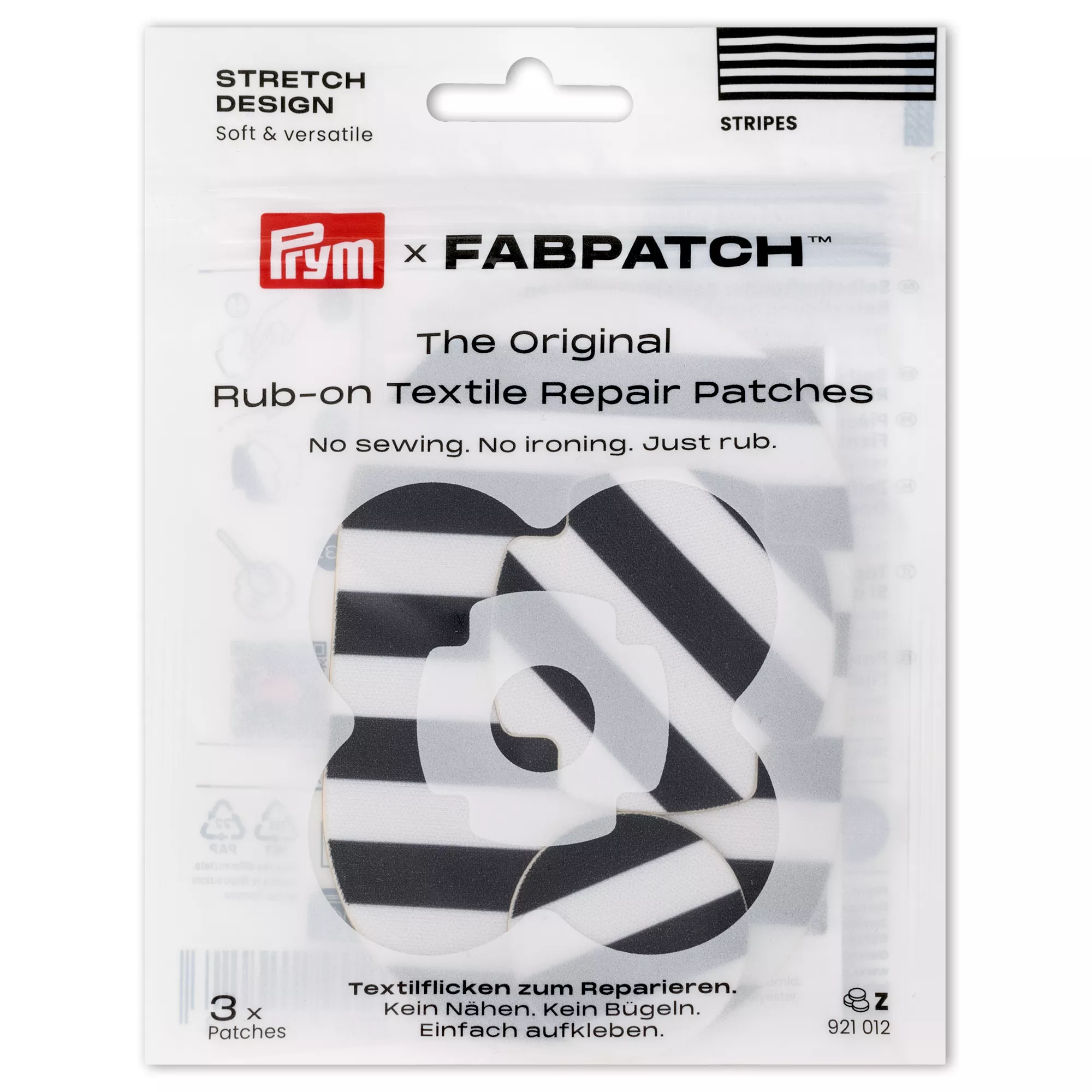 Prym Rub-on Patch STRETCHDE. s/w Streifen