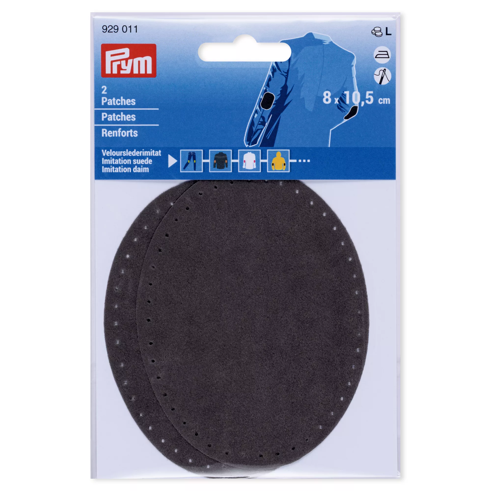 Prym Patches Velourslederimitat, mittelgrau