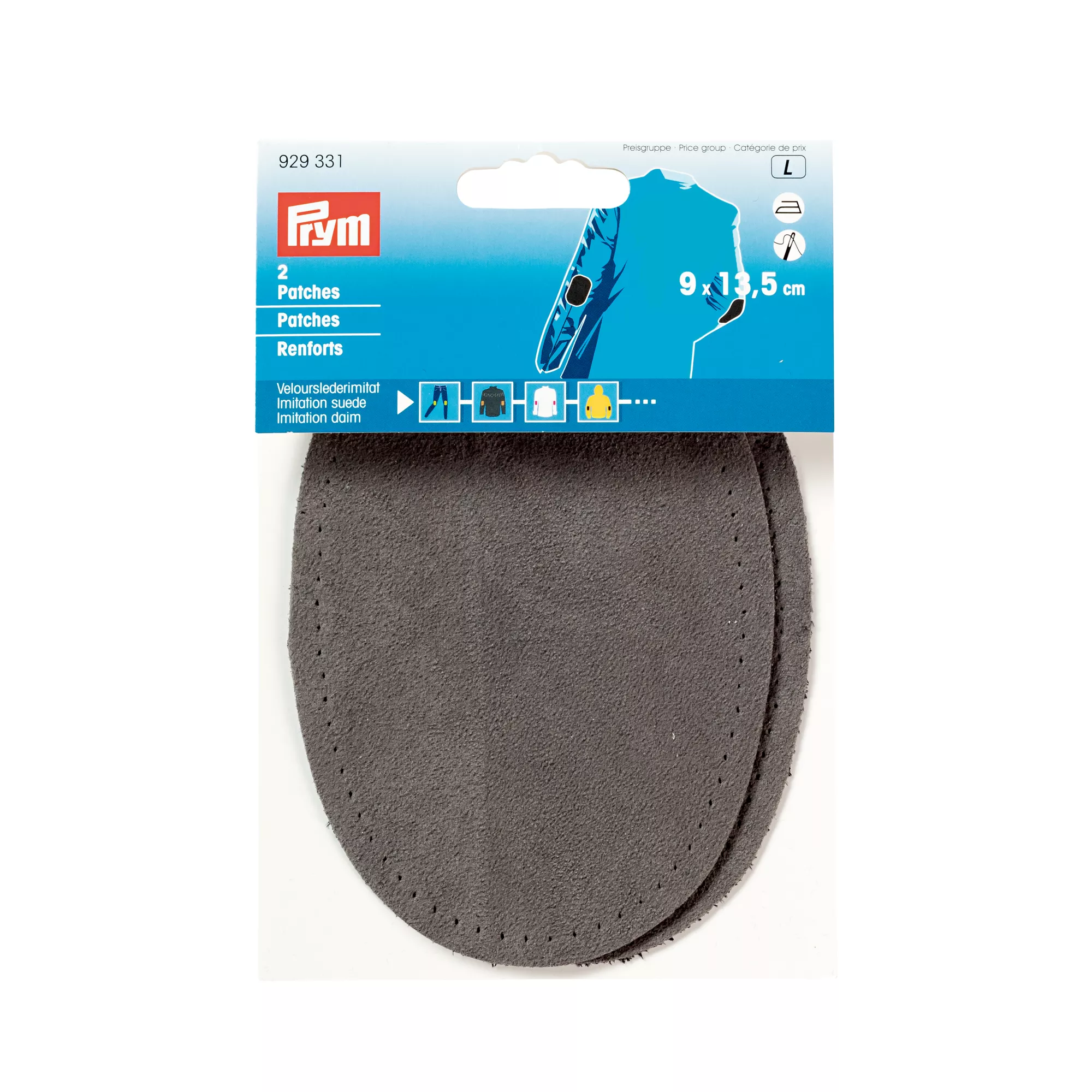 Prym Patches Velourslederimitat mittelgrau