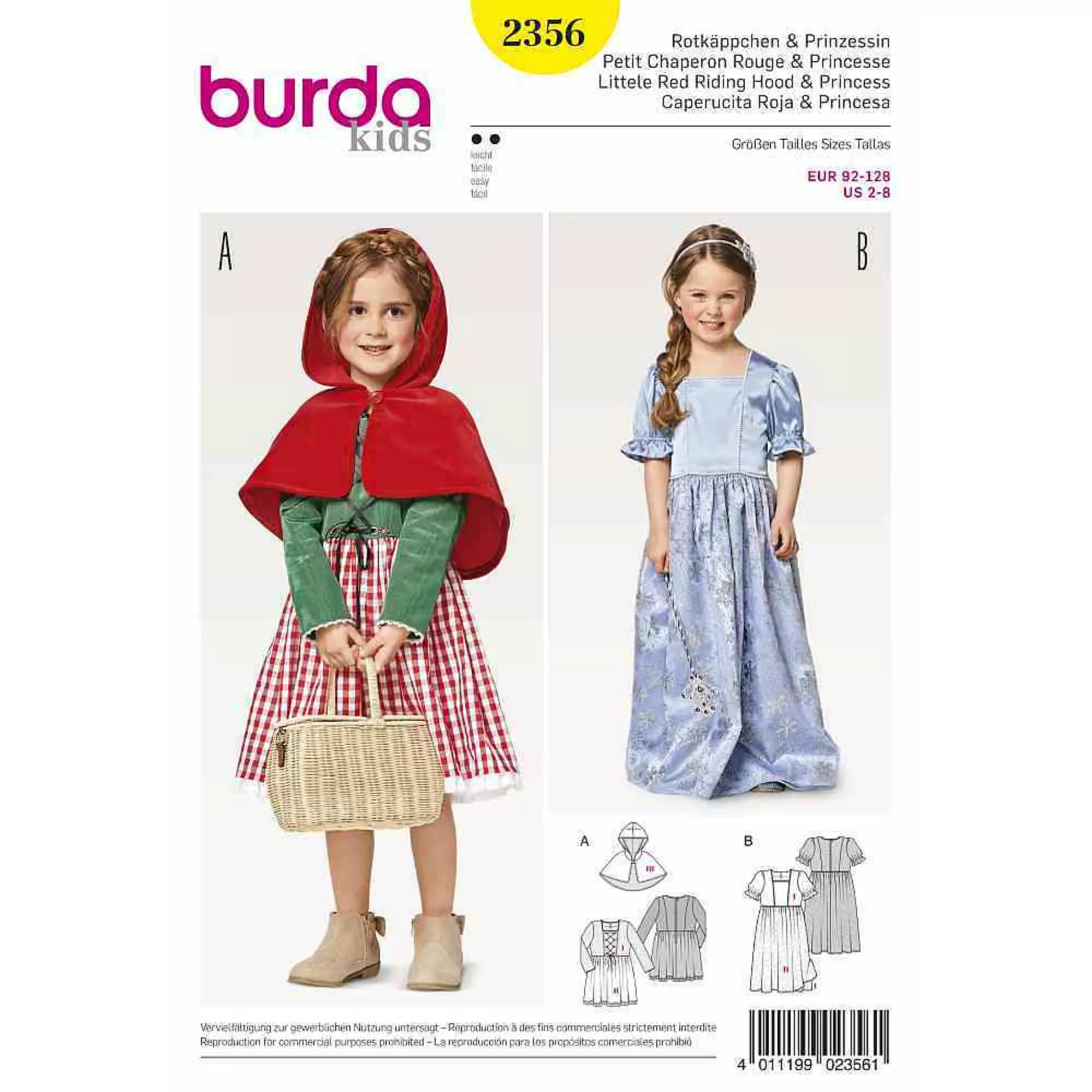 Burda Schnittmuster, Rotkäppchen + Prinzessin