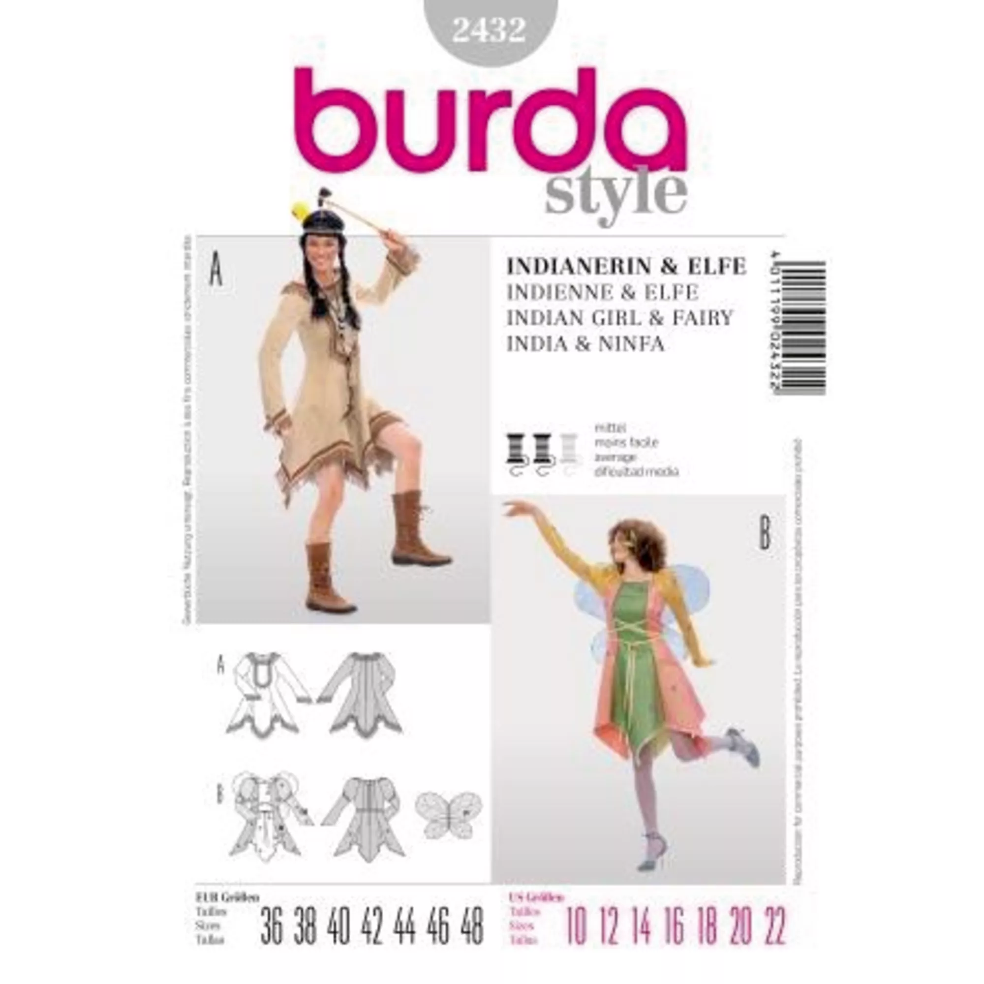 Burda Schnittmuster, Indianerin, Elfe