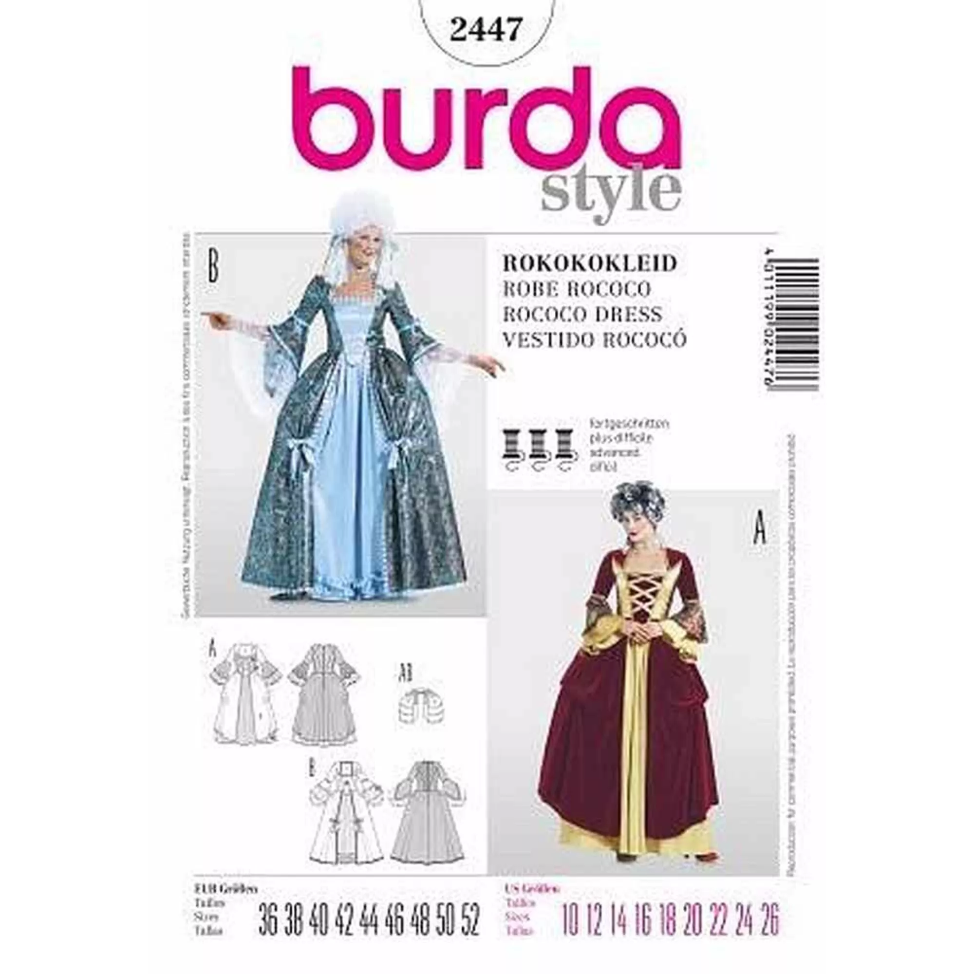 Burda Schnittmuster, Rokoko-Kleid