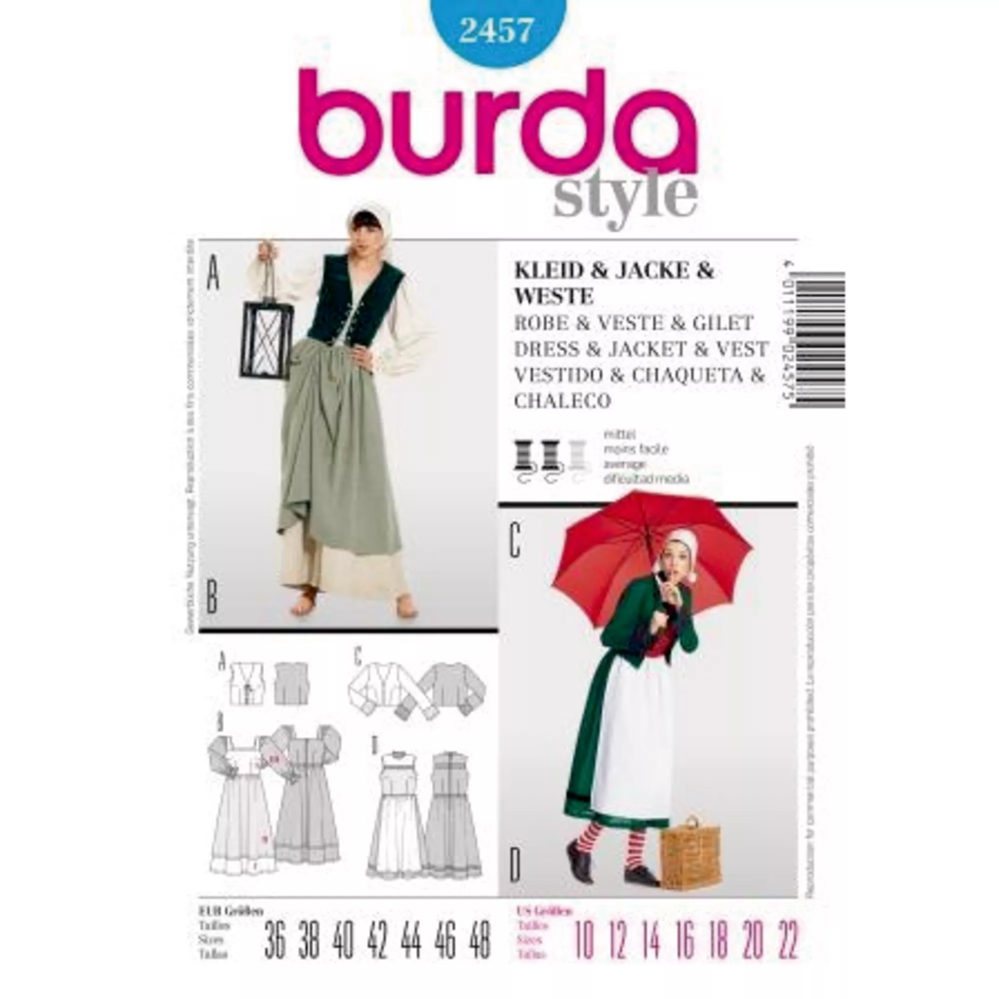 Burda Schnittmuster, Kleid, Jacke, Weste