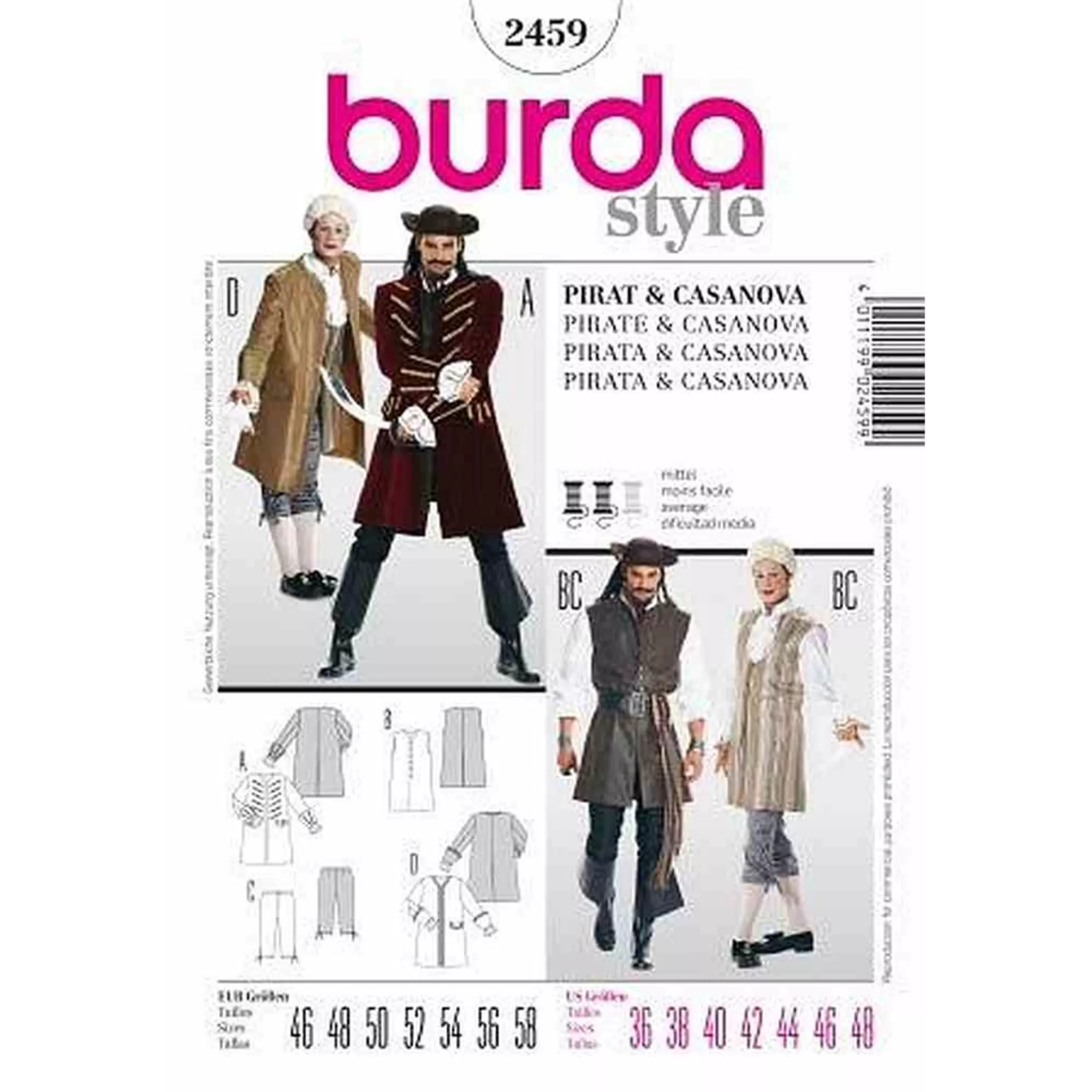 Burda Schnittmuster, Pirat, Casanova