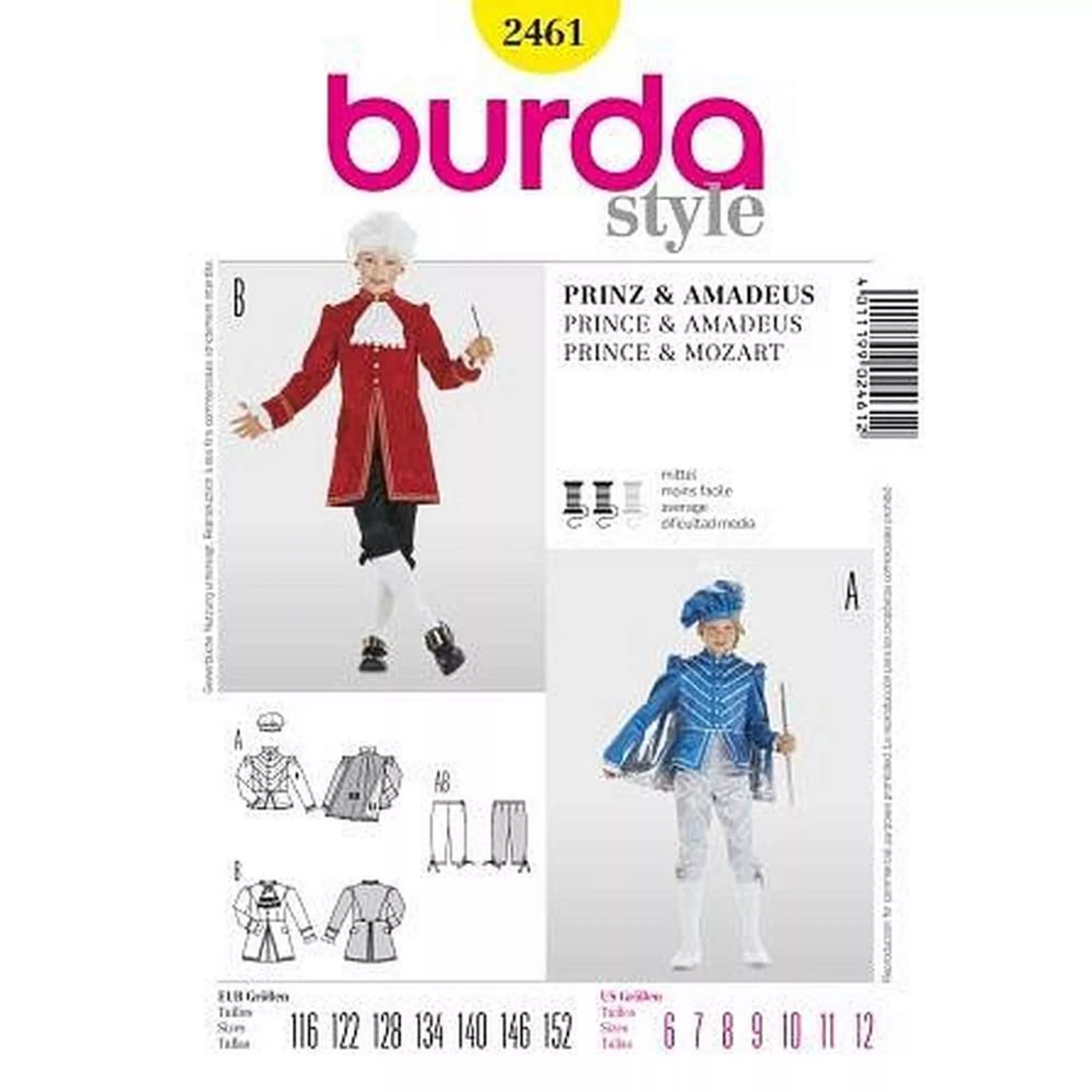 Burda Schnittmuster, Prinz, Amadeus