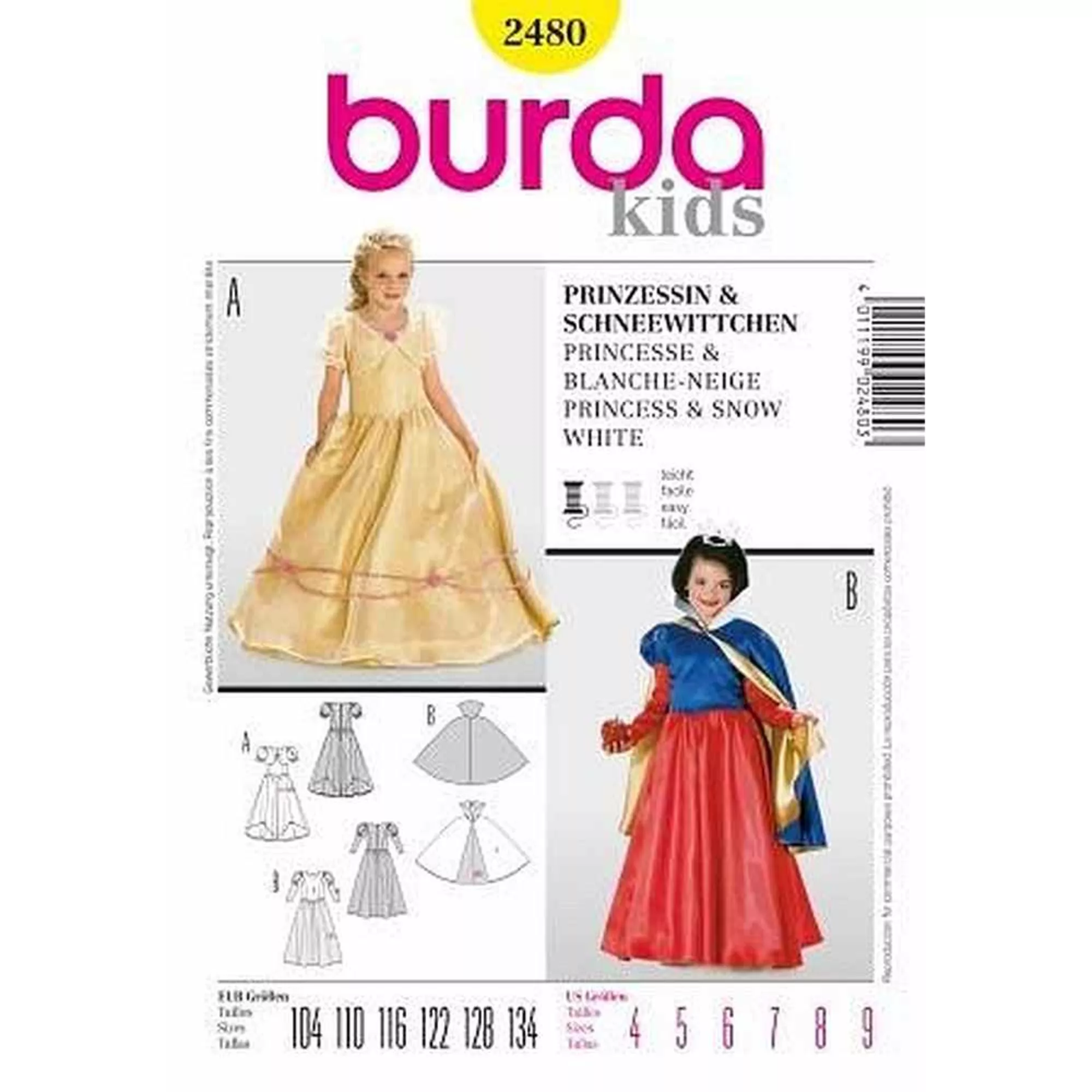 Burda Schnittmuster, Prinzessin, Schneewittchen