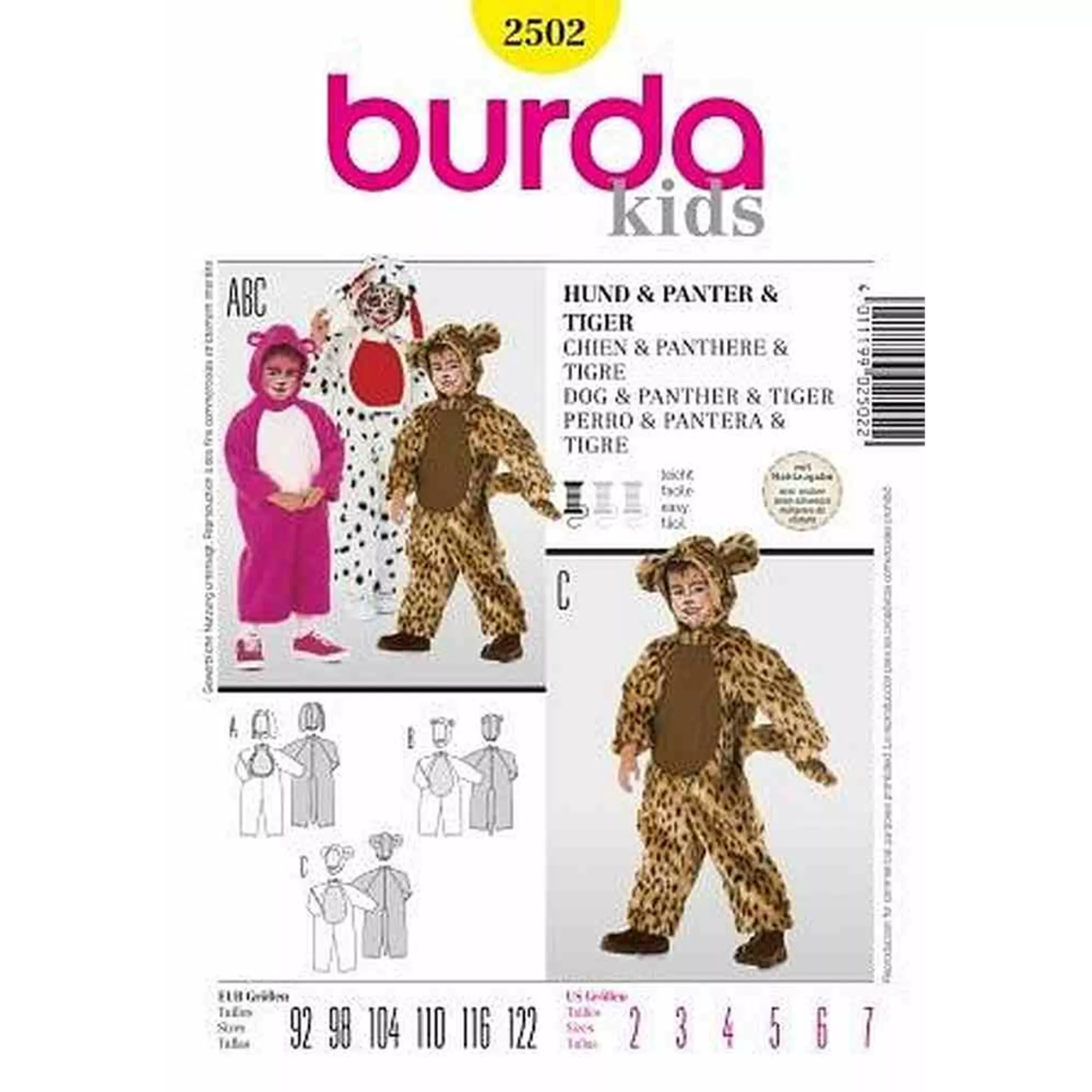 Burda Schnittmuster, Hund, Panter, Tiger