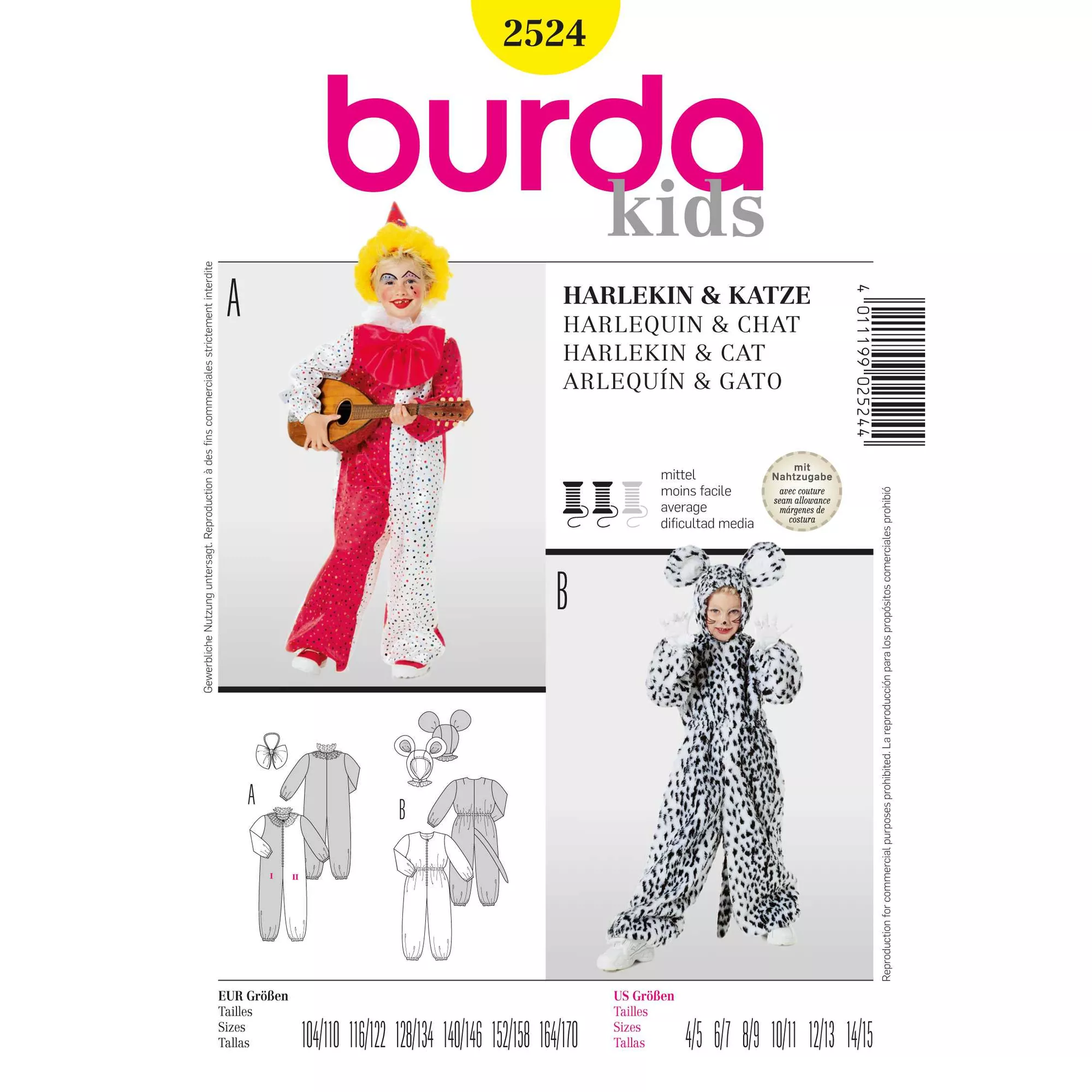 Burda Schnittmuster, Harlekin + Katze