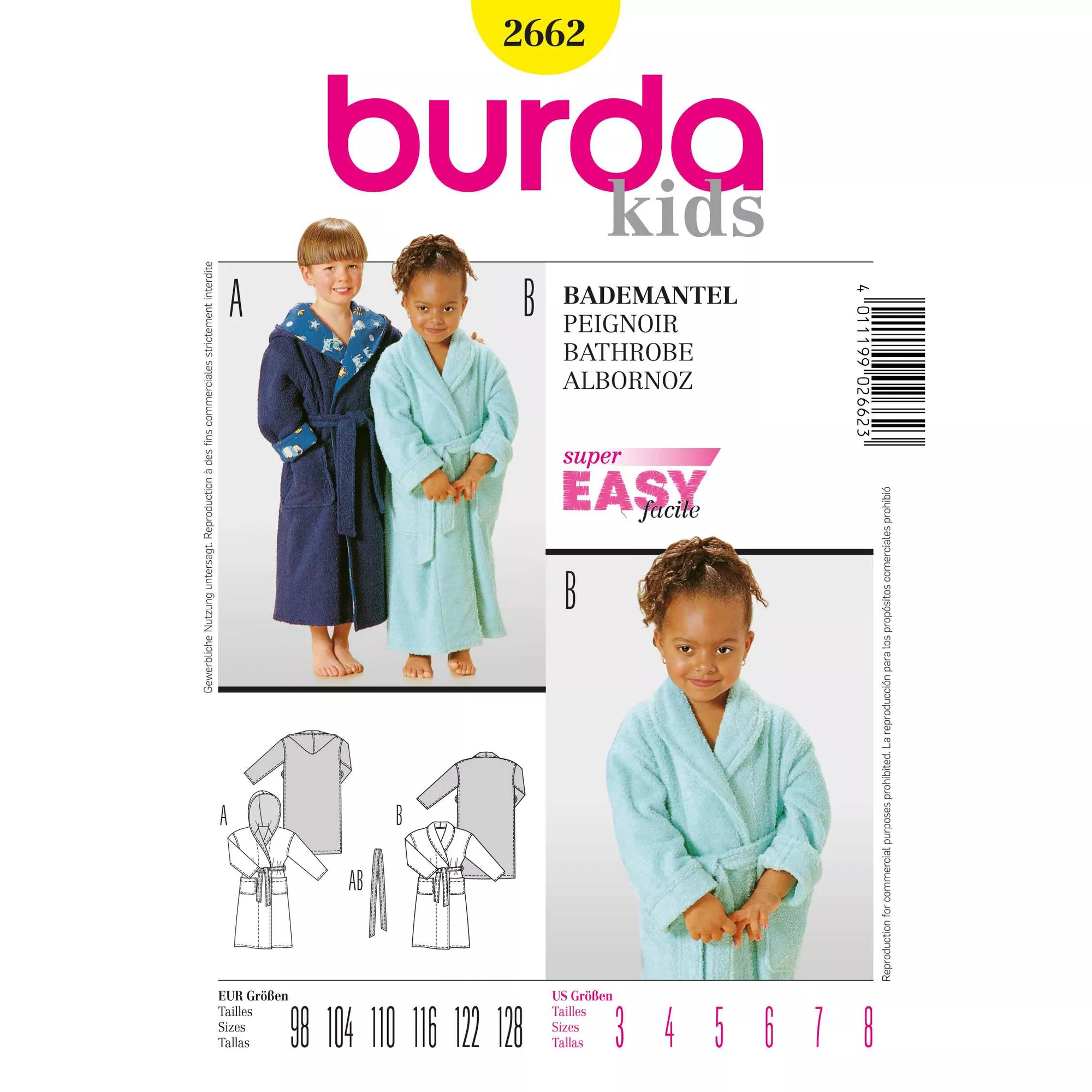 Burda Schnittmuster, Bademantel