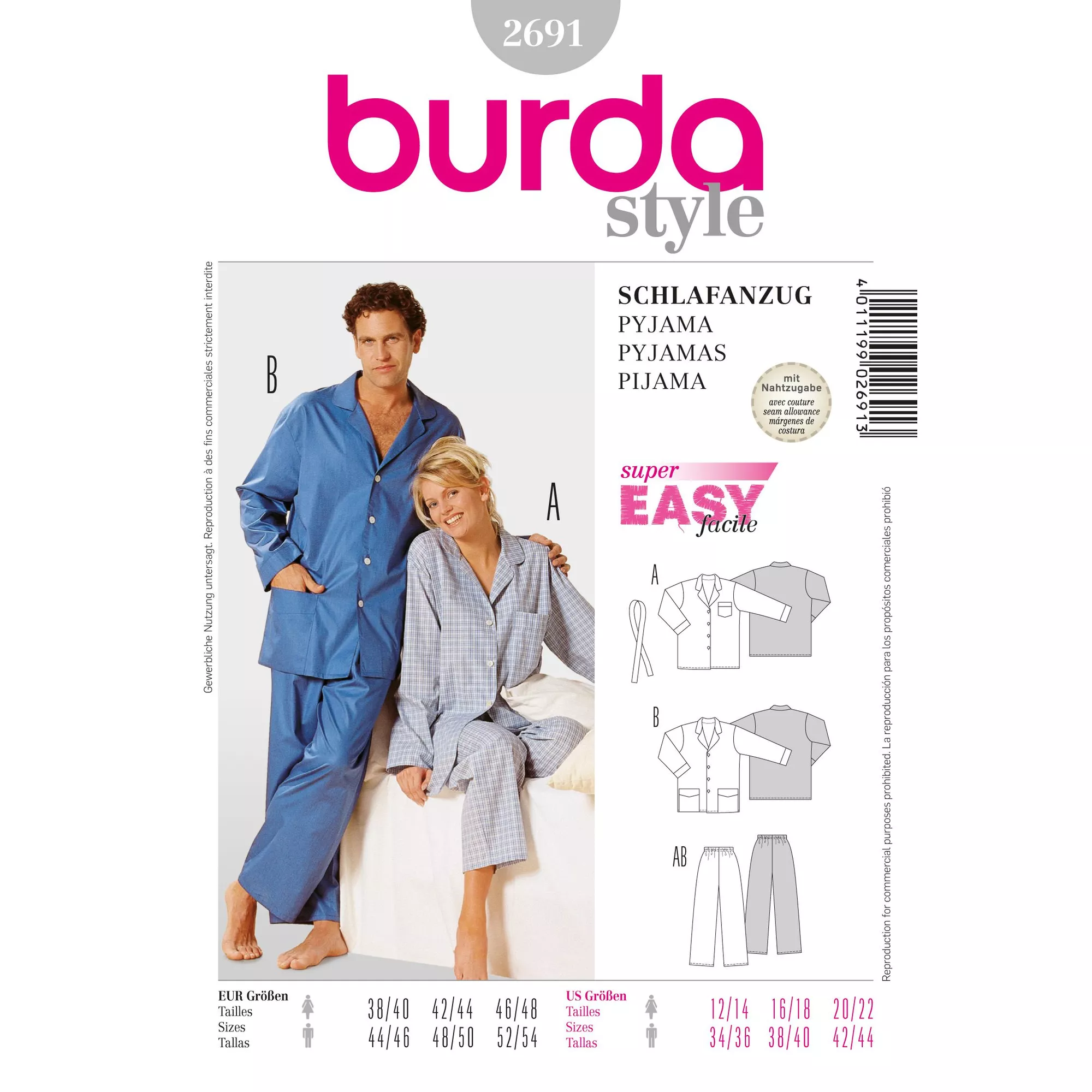 Burda Schnittmuster, Schlafanzug