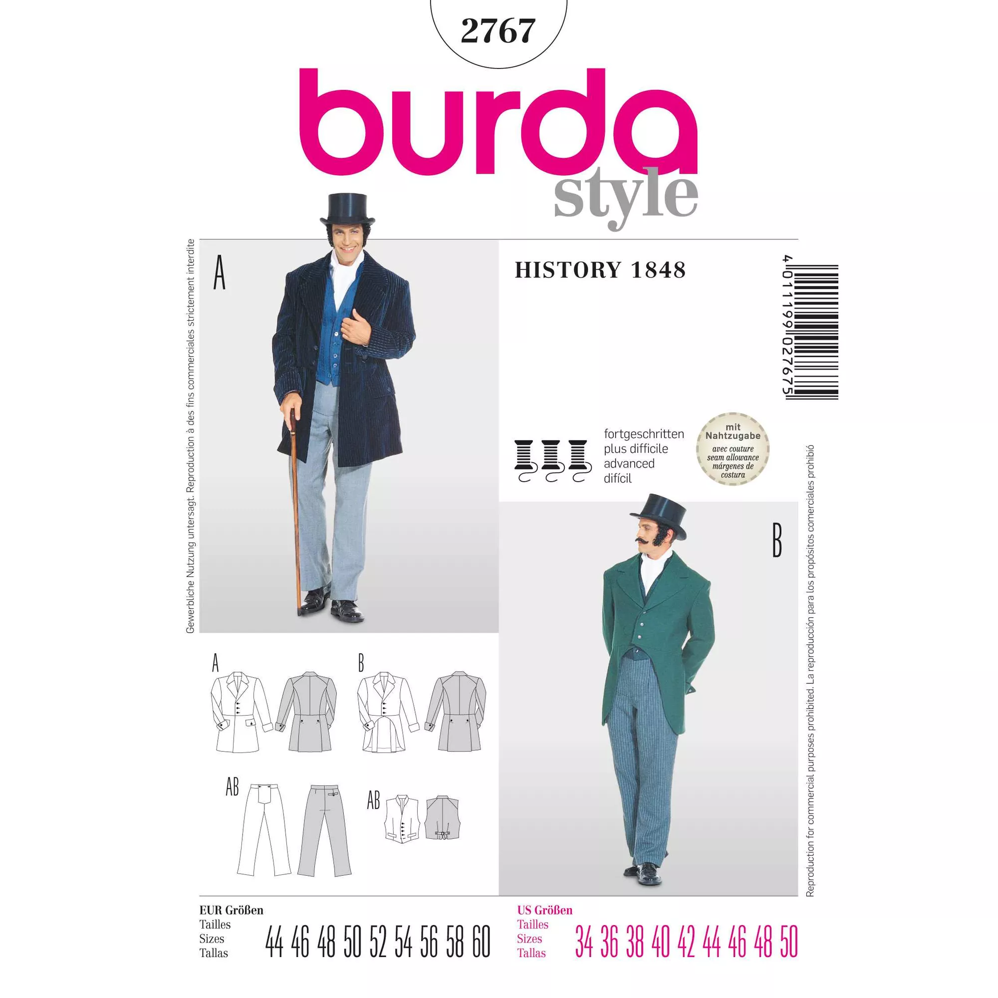 Burda Schnittmuster, History 1848 Mann