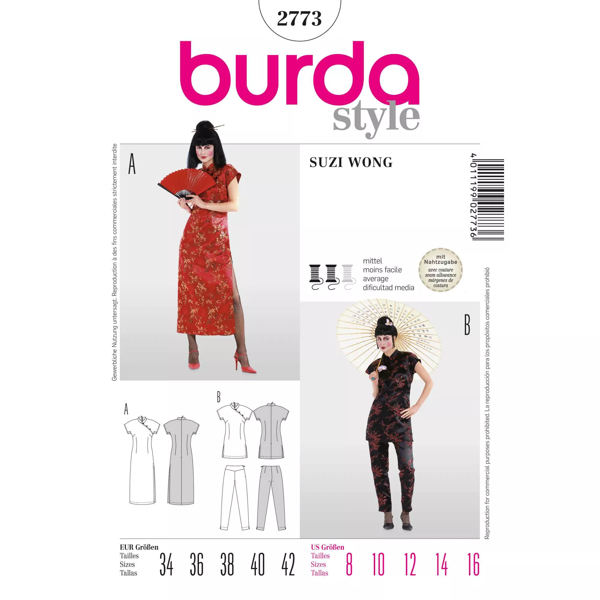 Burda Schnittmuster, Asienkombination Suzi Wong