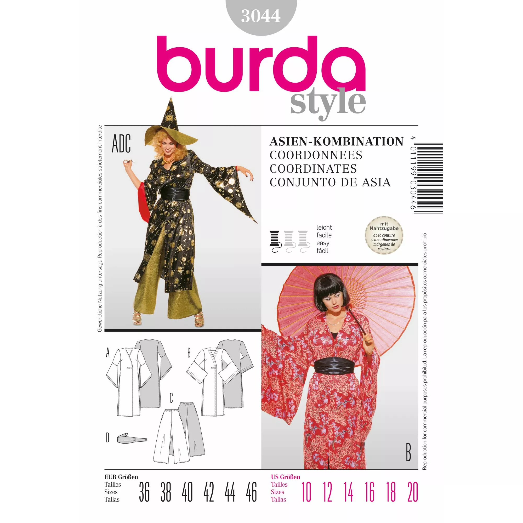 Burda Schnittmuster, Kaftan + Hose