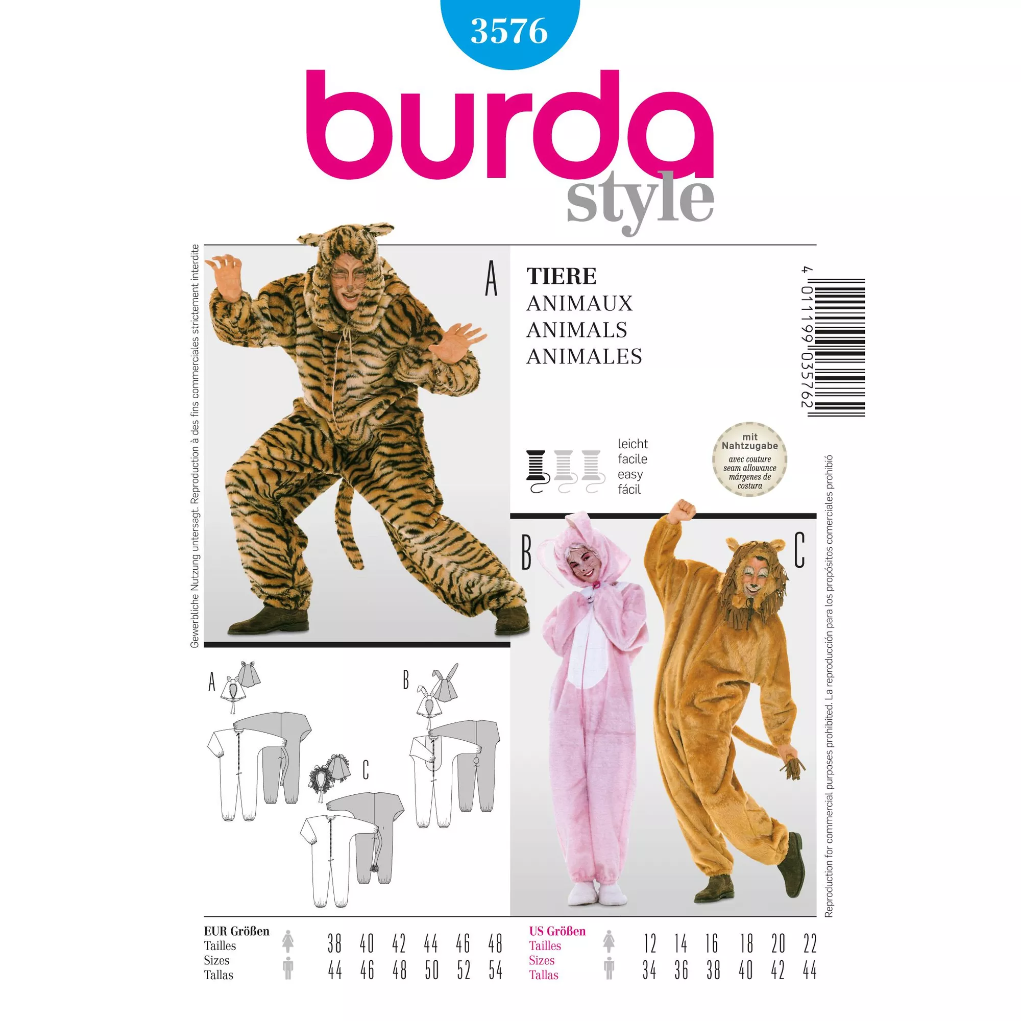 Burda Schnittmuster, Tieroverall
