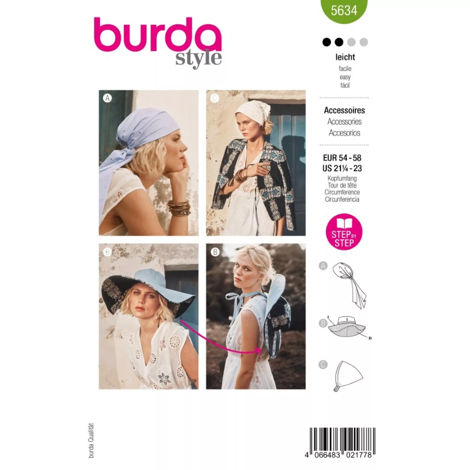 Burda Schnittmuster, Kopfbedeckung