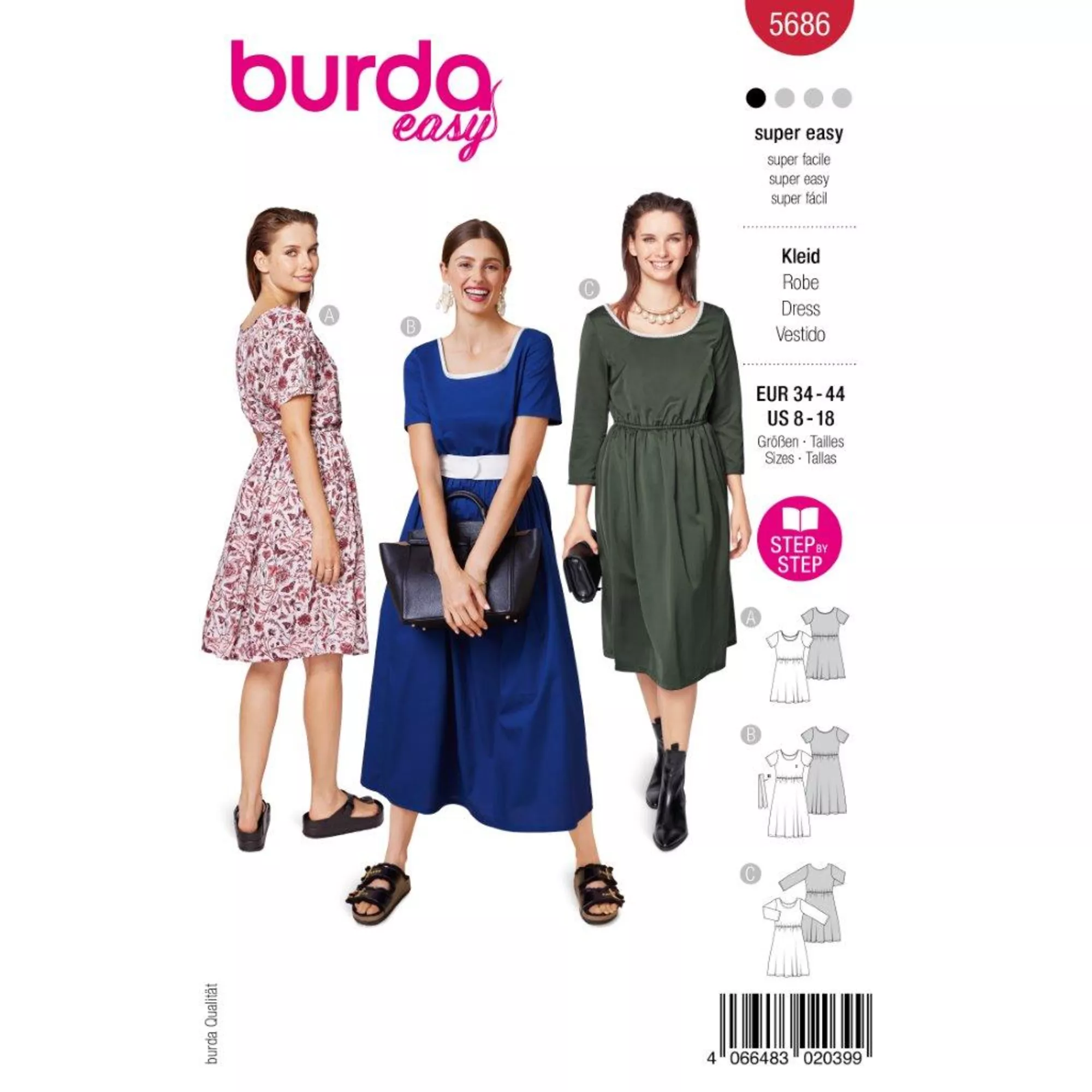 Burda Schnittmuster, Kurzarmkleid