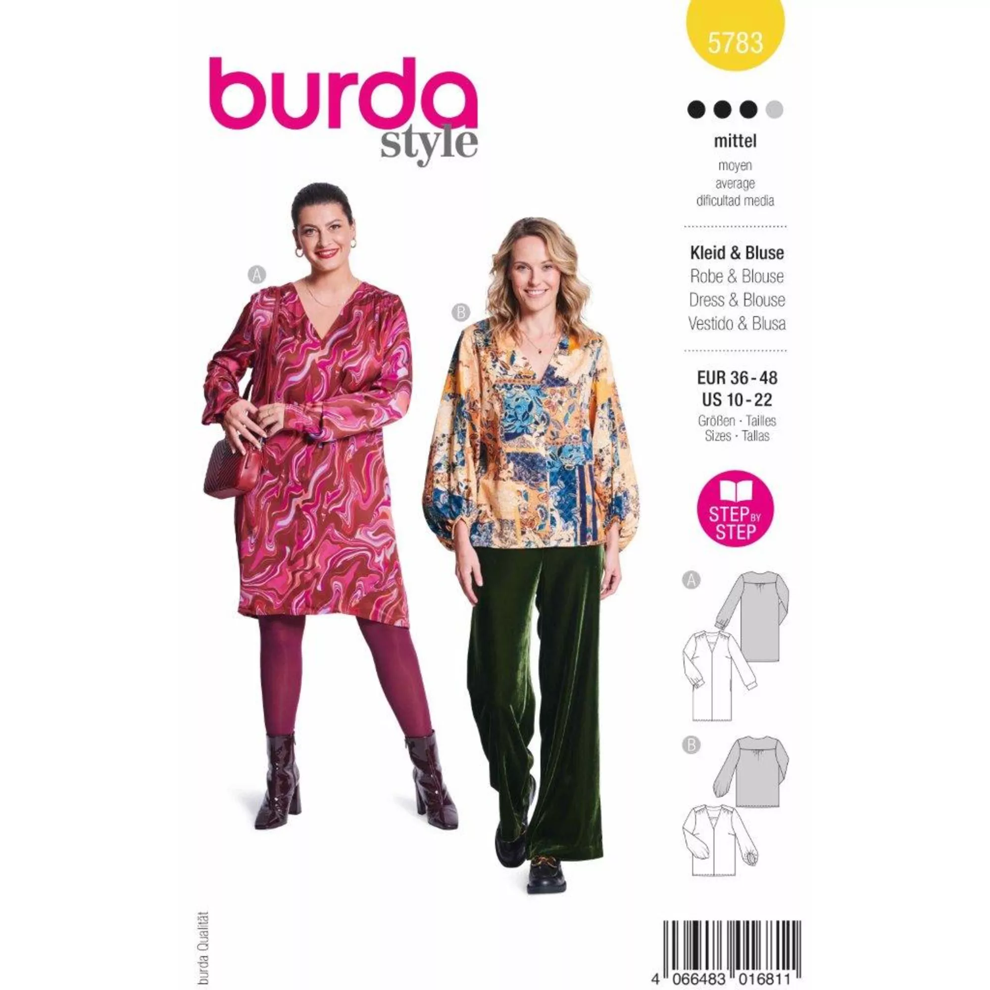 Burda Schnittmuster Kleid-Bluse