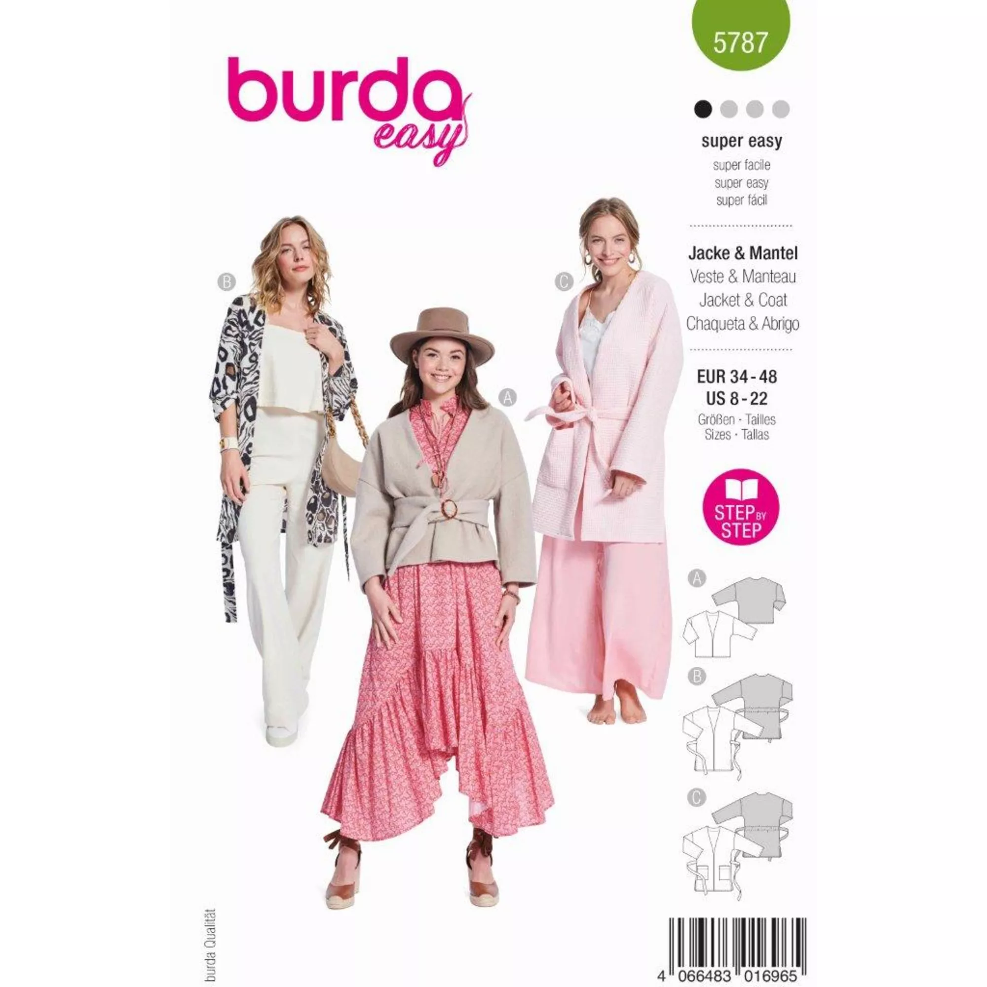 Burda Schnittmuster Jacke-Mantel