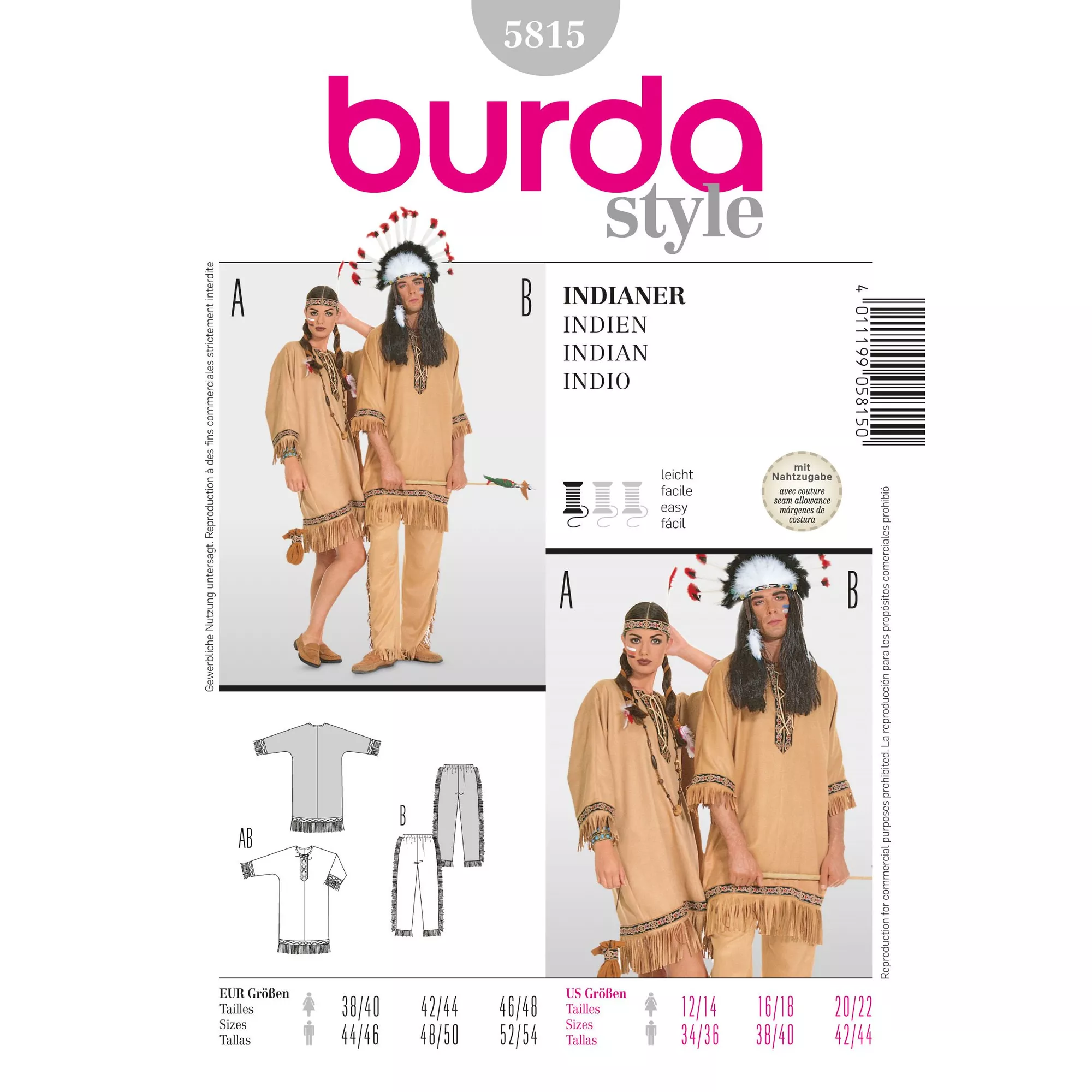 Burda Schnittmuster, Indianerpärchen