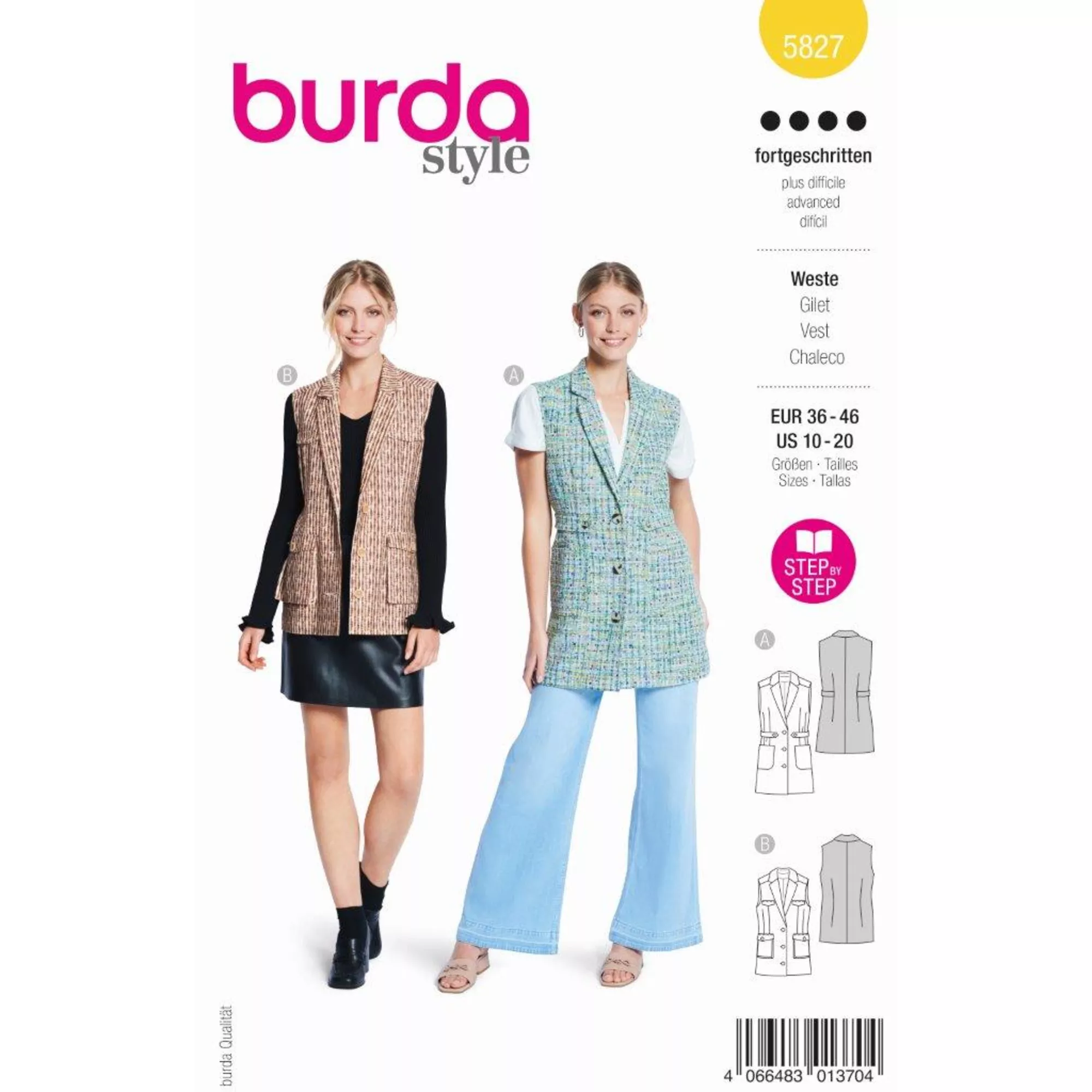 Burda Schnittmuster, Weste