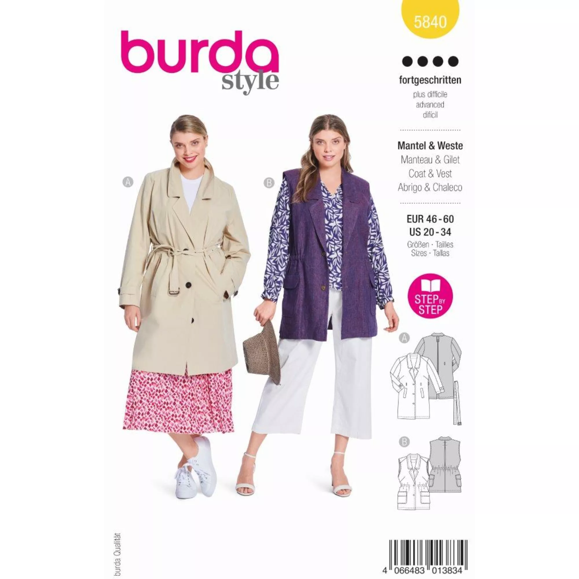Burda Schnittmuster, Mantel & Weste