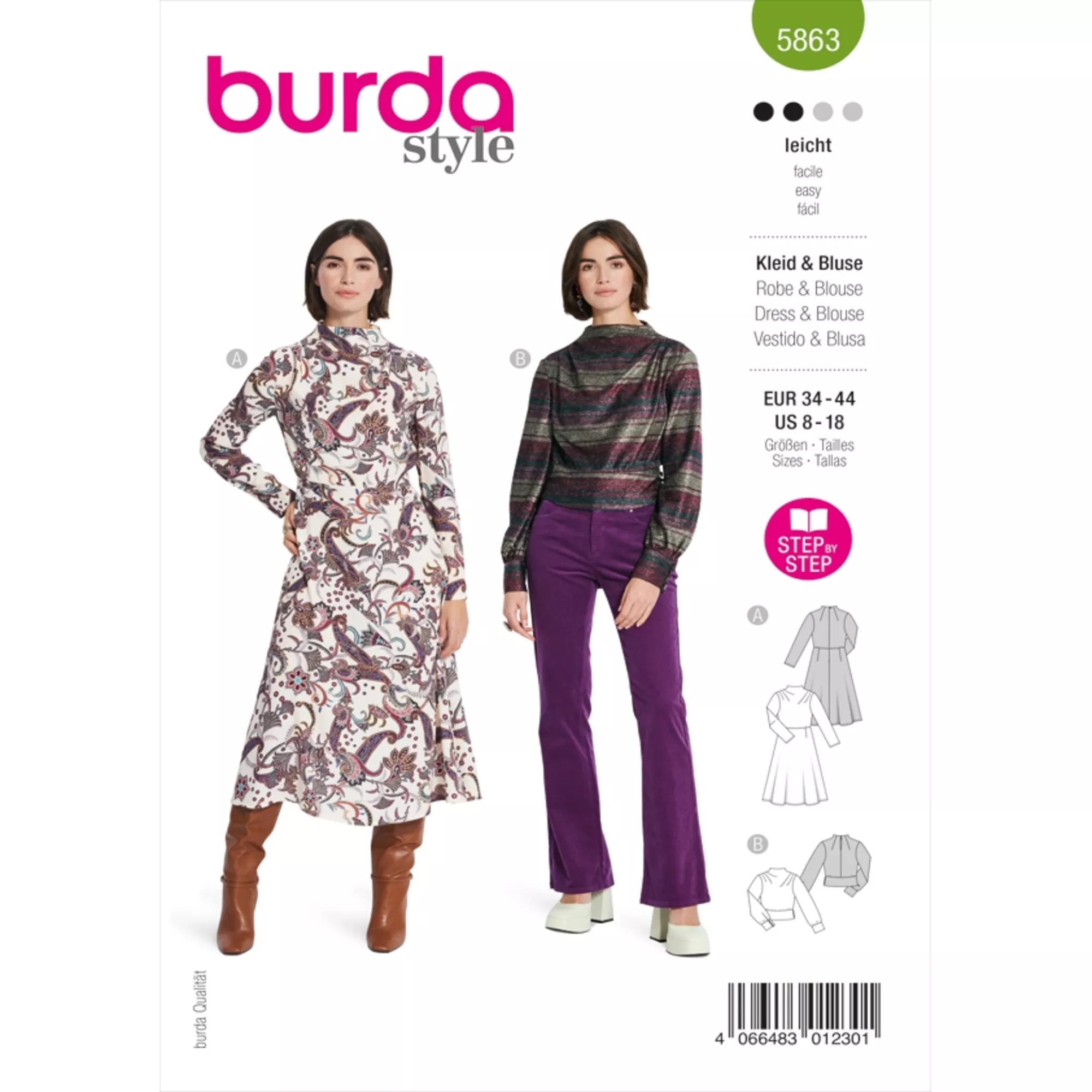 Burda Schnittmuster, Kleid & Bluse