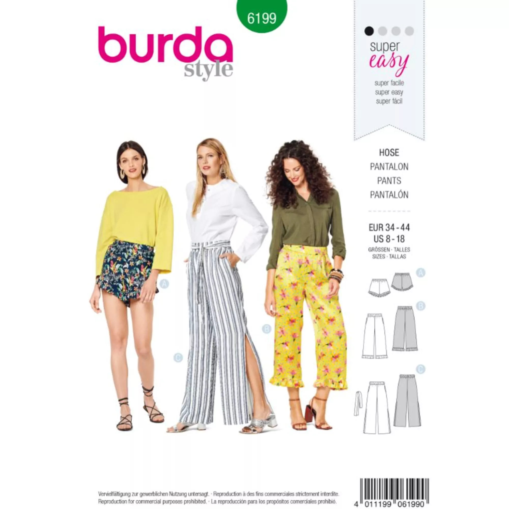 Burda Schnittmuster, Hose Ð Shorts