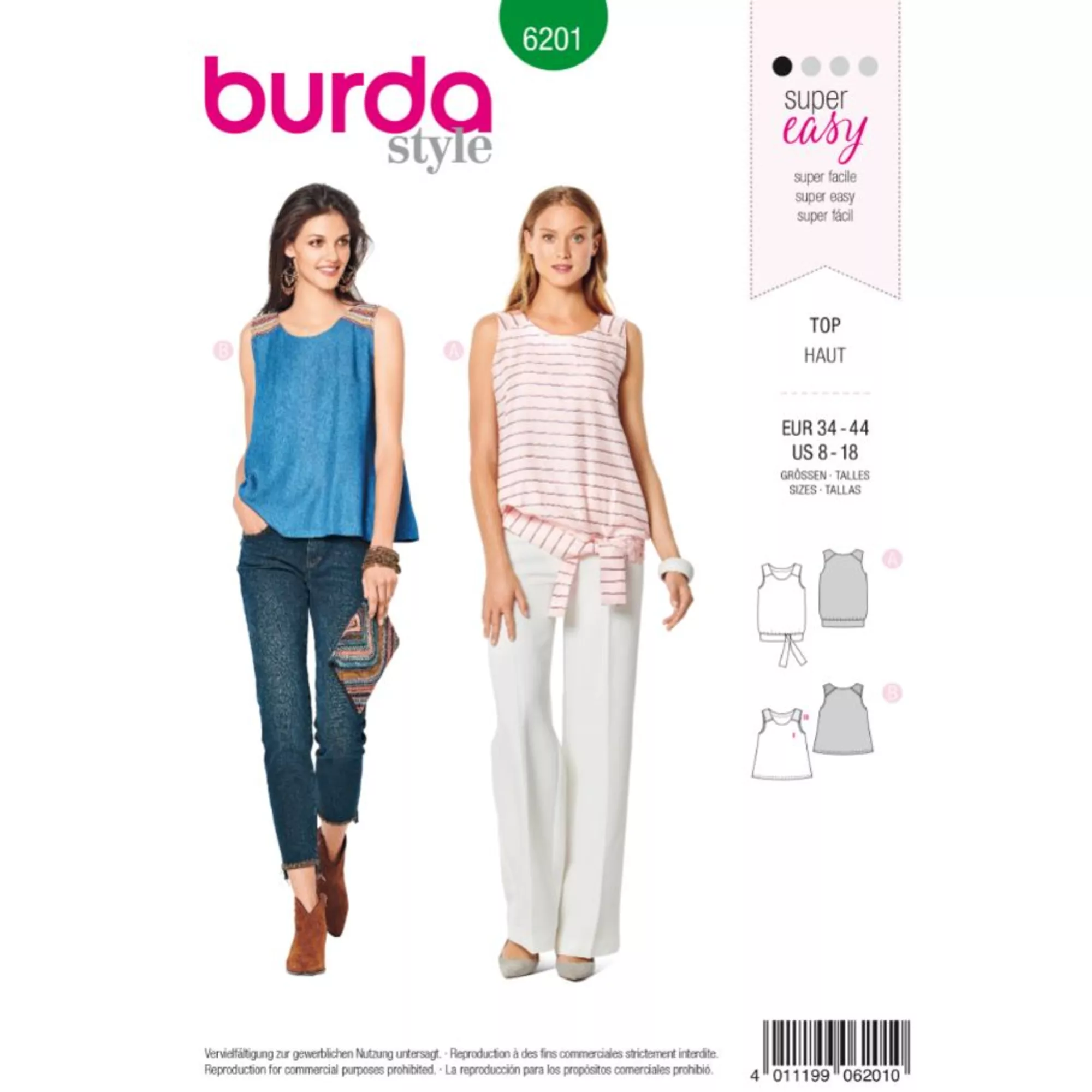 Burda Schnittmuster, Trägertop