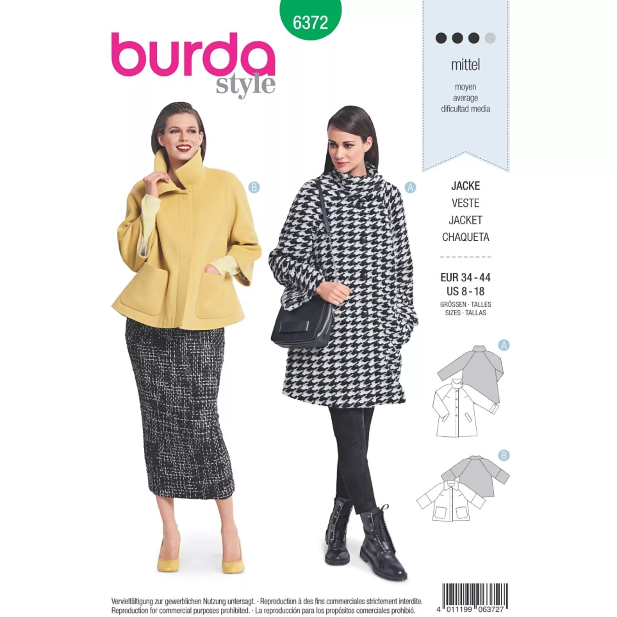 Burda Schnittmuster, Raglan Jacke