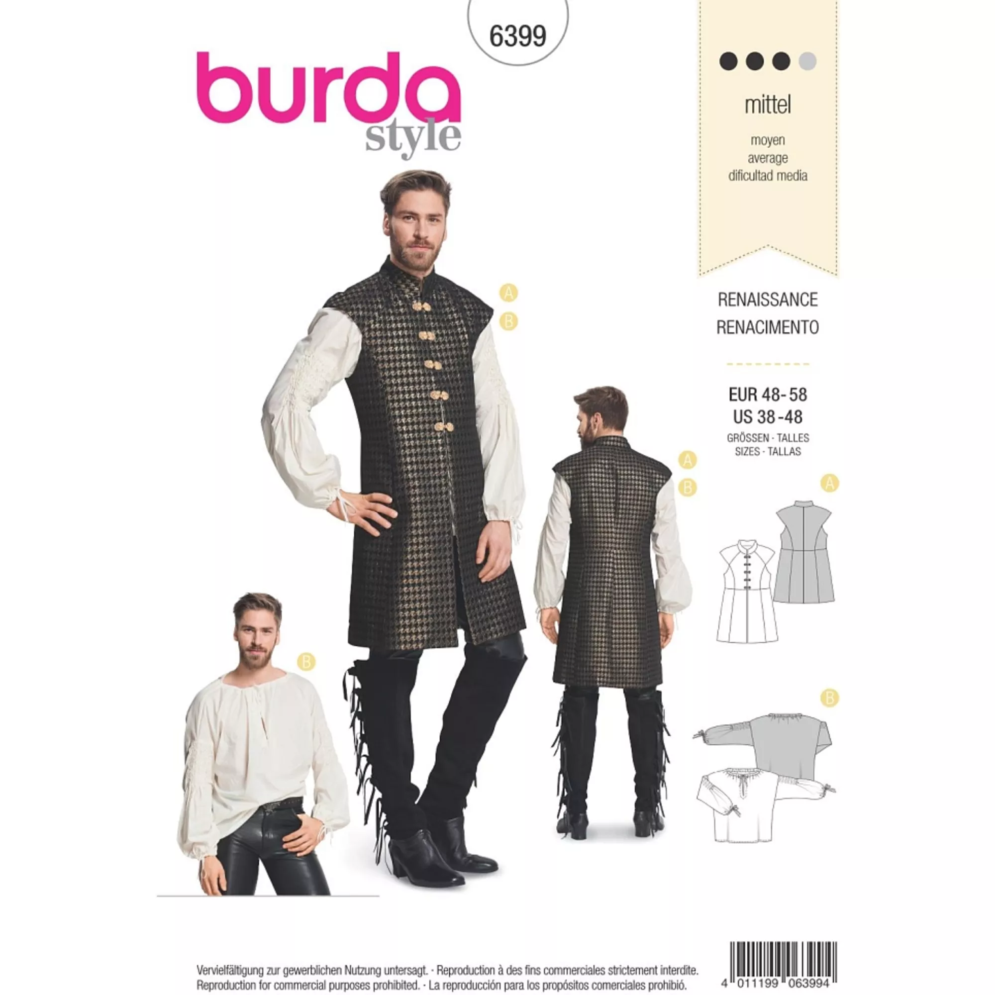 Burda Schnittmuster, lange Weste + Hemd